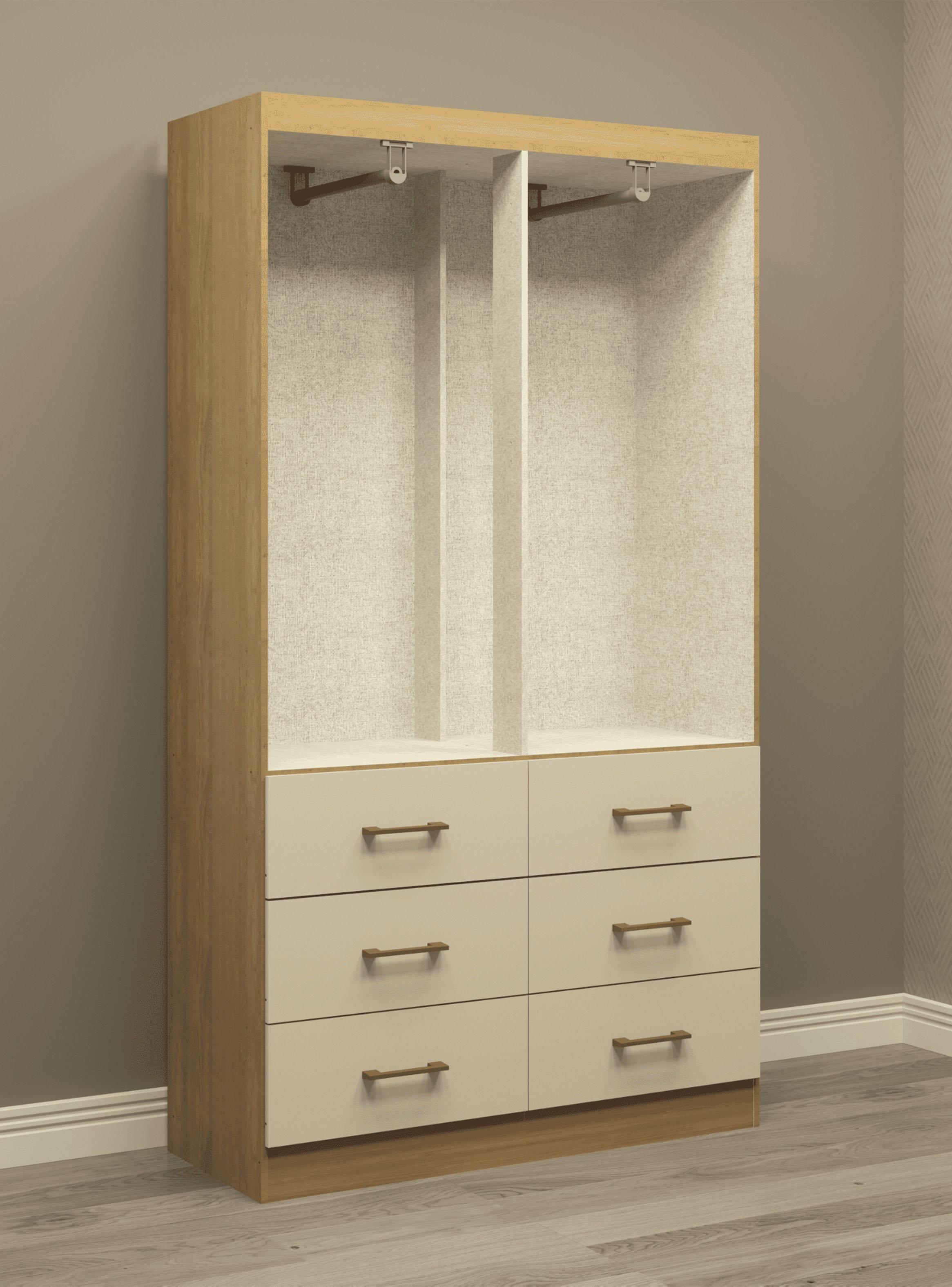 Clóset 4 Puertas 6 Cajones Café/Beige 182x40x100 cm-3