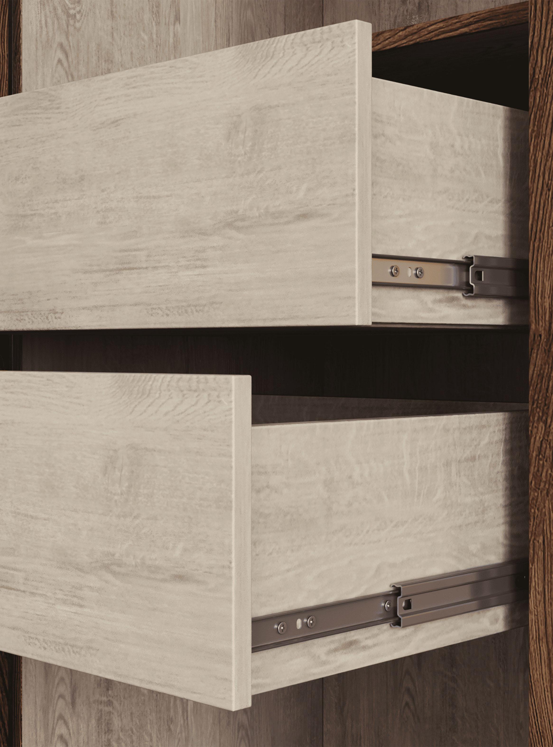 Clóset 8 Puertas 4 Cajones Gris/Café 206x45x200 cm-3