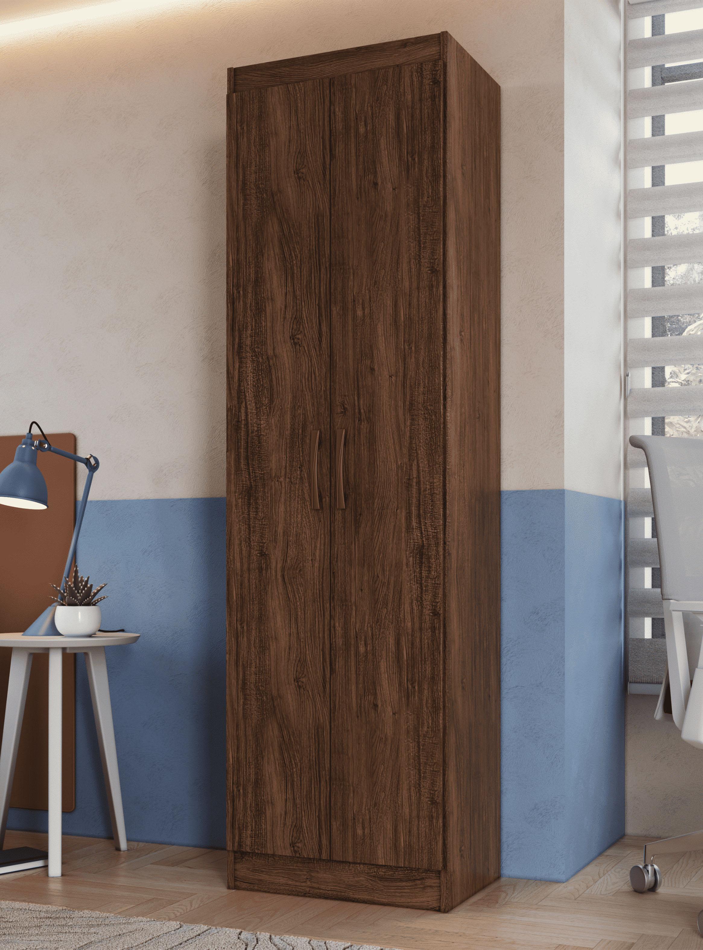 Clóset Multiuso 2 Puertas 4 Repisas Café 183x52x36 cm-4