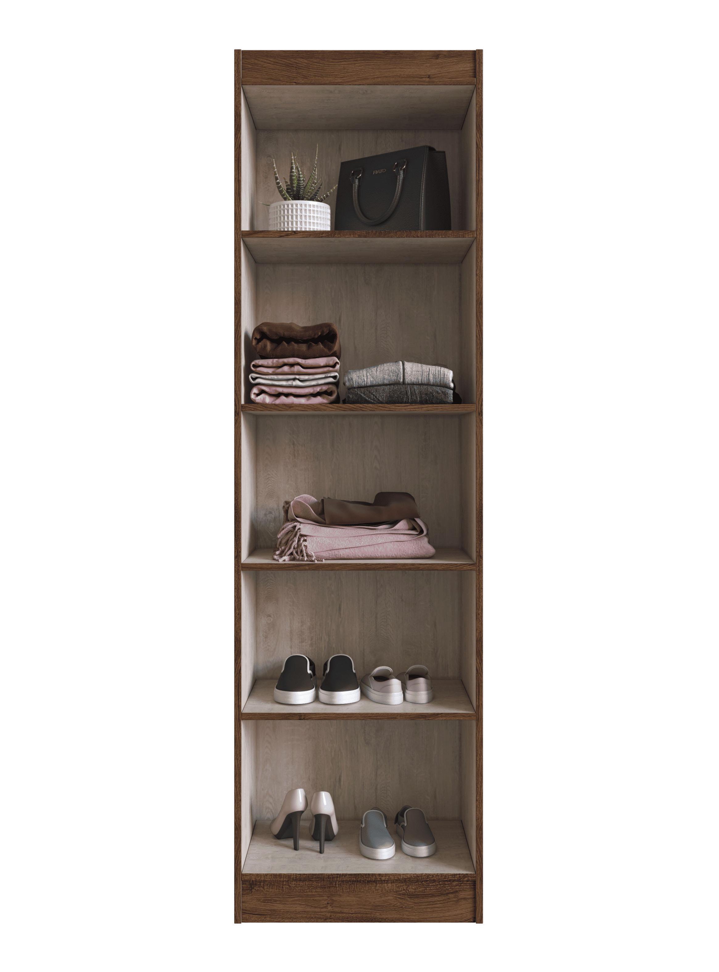 Clóset Multiuso 2 Puertas 4 Repisas Café 183x52x36 cm-3