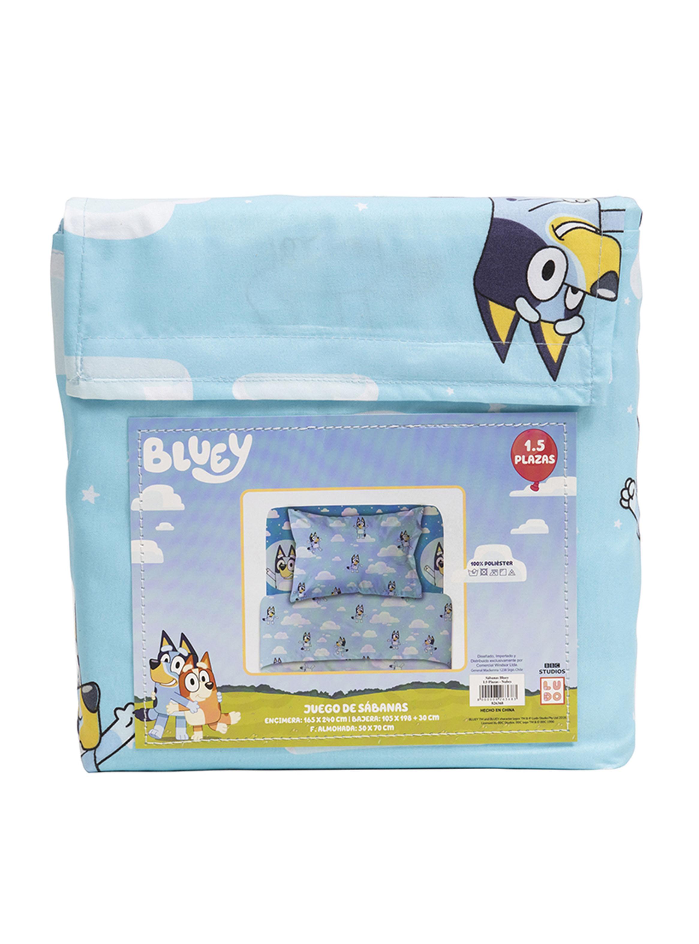 Juego de Sábanas Single 1.5 Plazas Bluey Nubes-2
