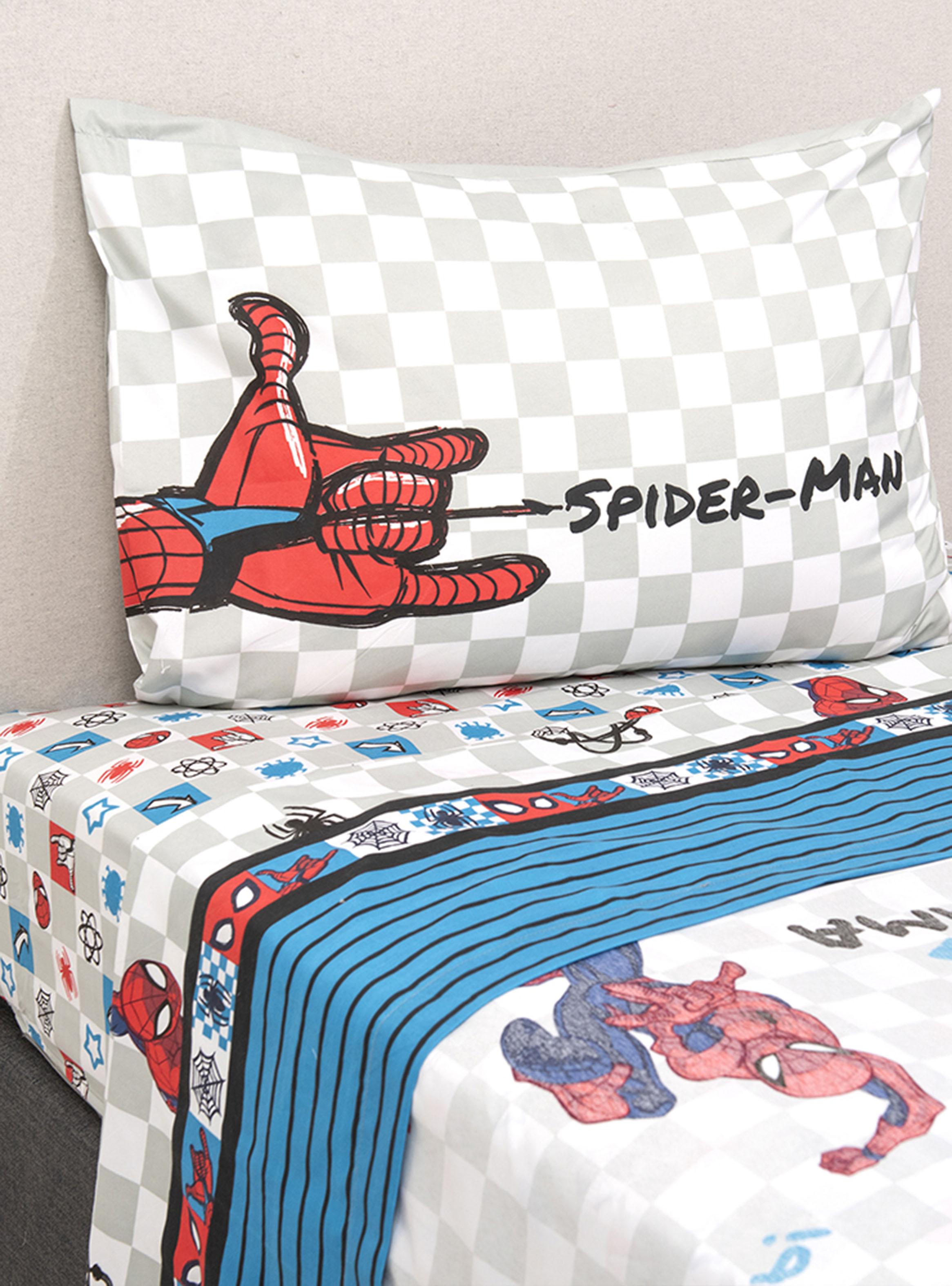 Juego de Sábanas Single 1.5 Plazas Spiderman Letras-0