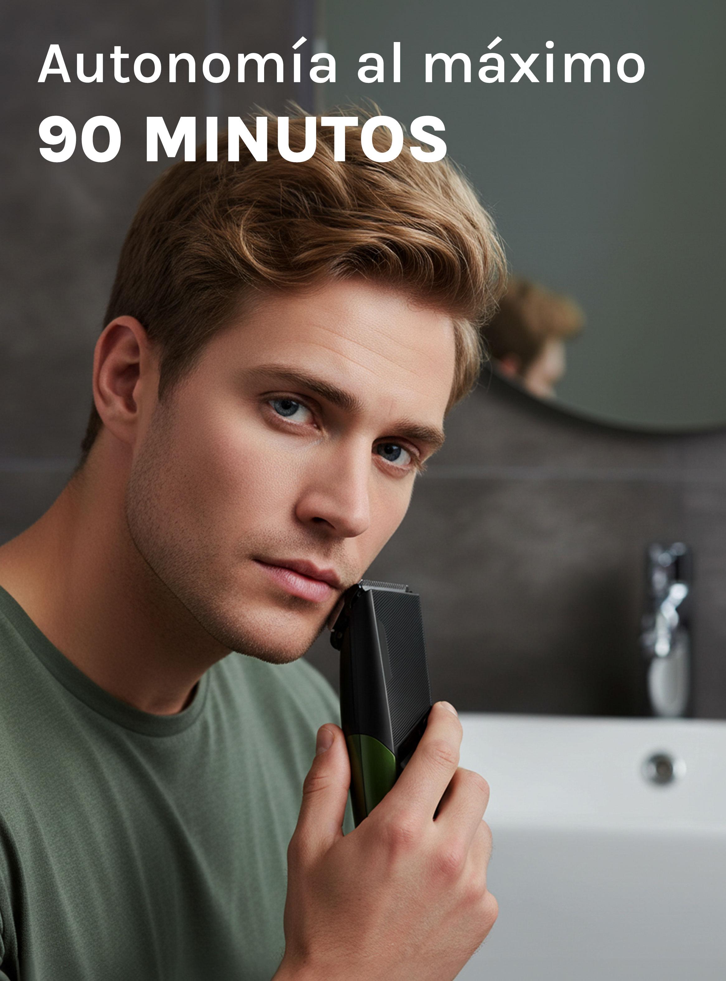 Recortadora de Barba Recargable MHR-030 Verde-5