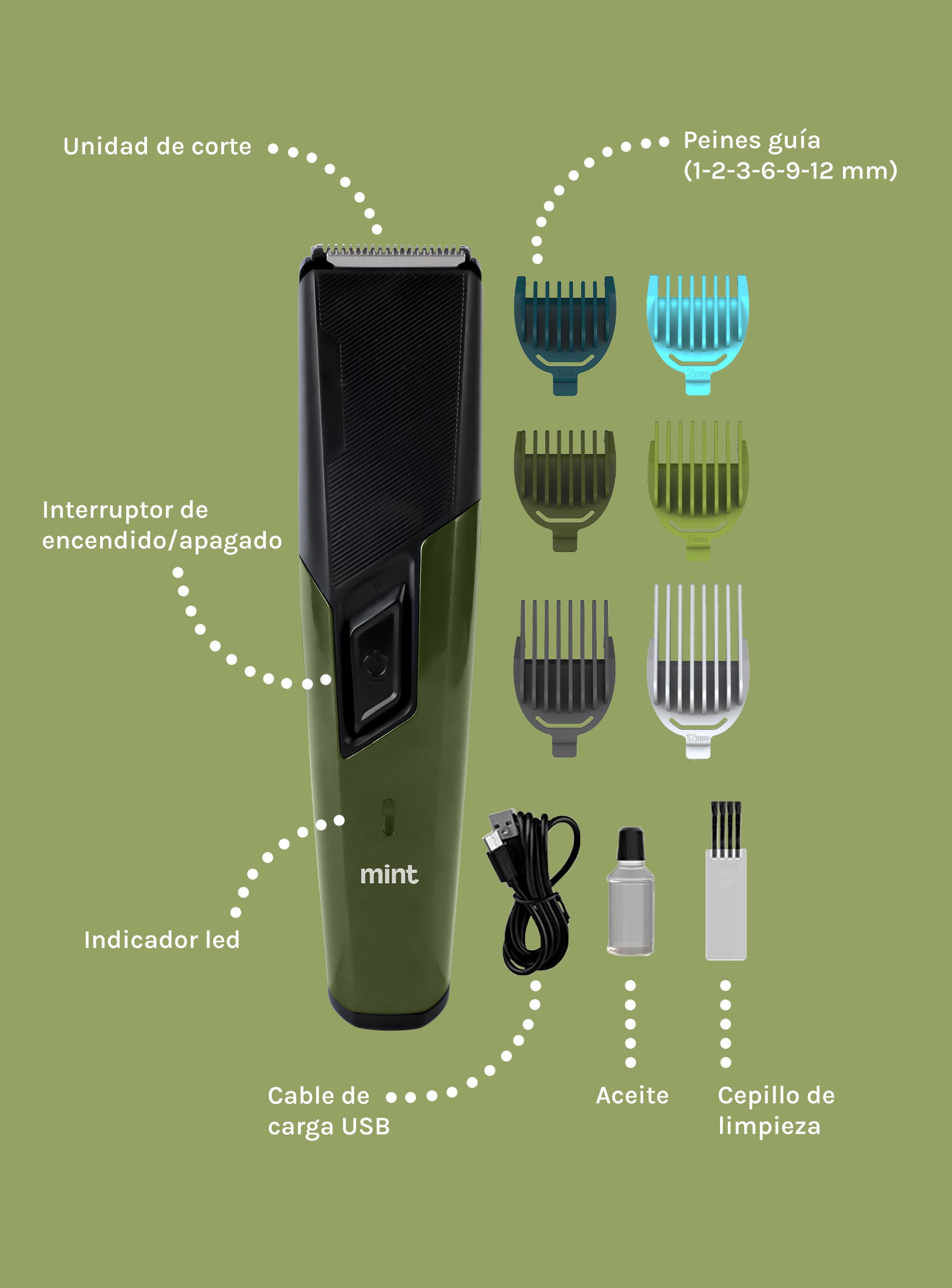 Recortadora de Barba Recargable MHR-030 Verde-2