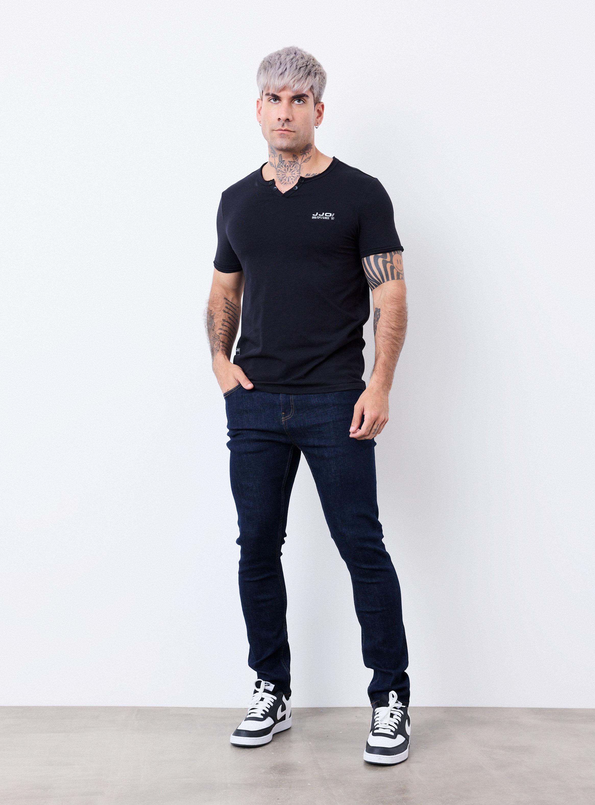 Jeans Básico Color Oscuro Skinny Fit-4