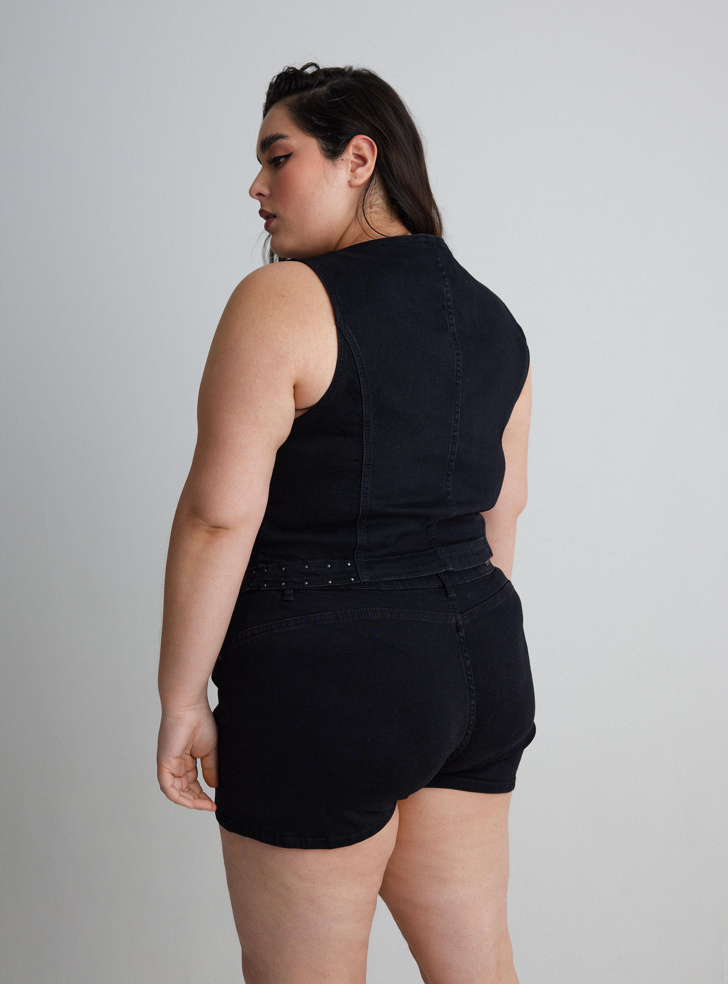Polera Top Denim con Cierre-8