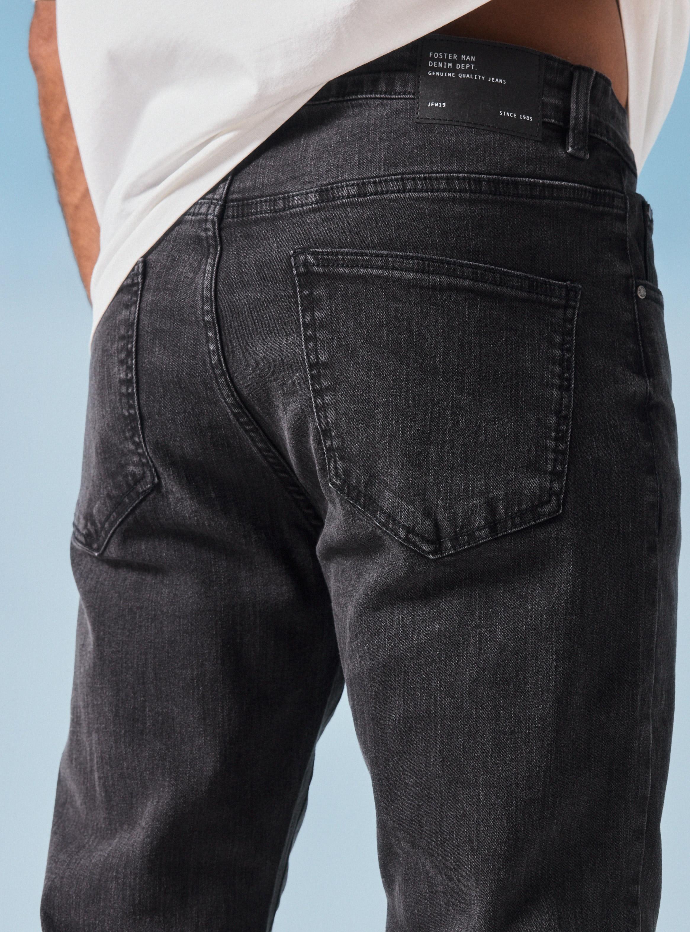 Jeans Cinco Bolsillos Skinny Gris Oscuro-3