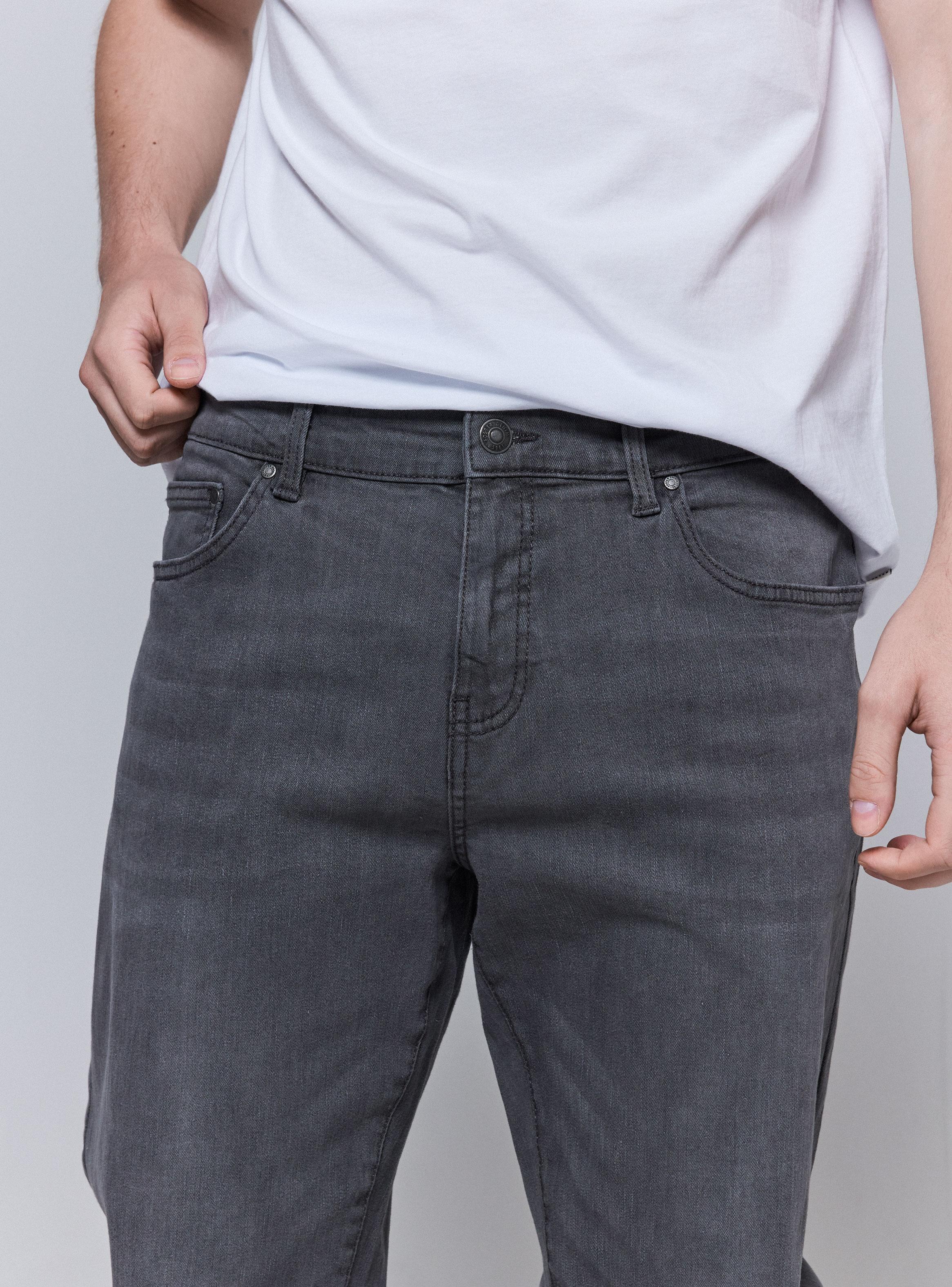 Jeans Cinco Bolsillos Slim Gris Medio-2