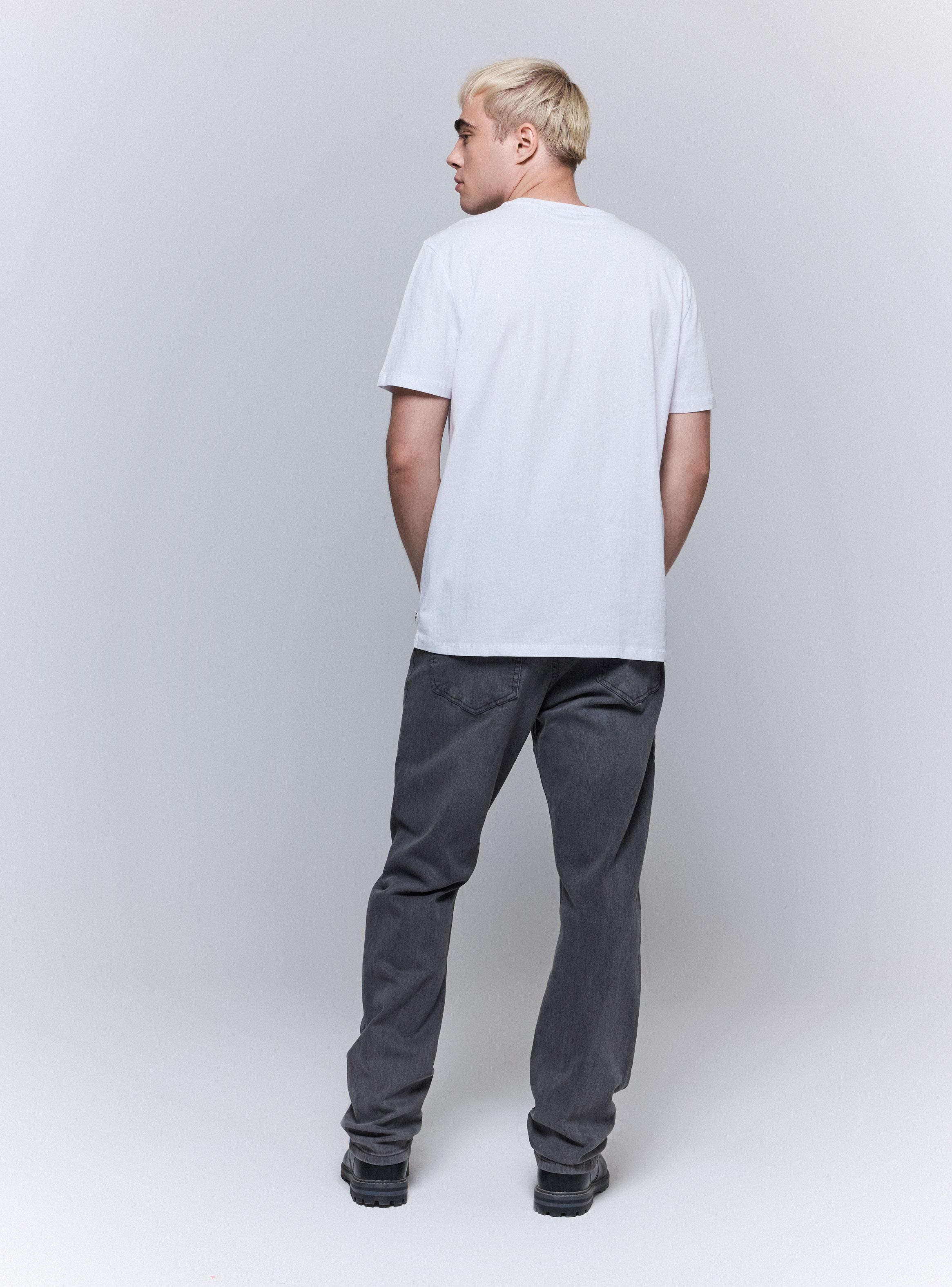 Jeans Cinco Bolsillos Slim Gris Medio-5