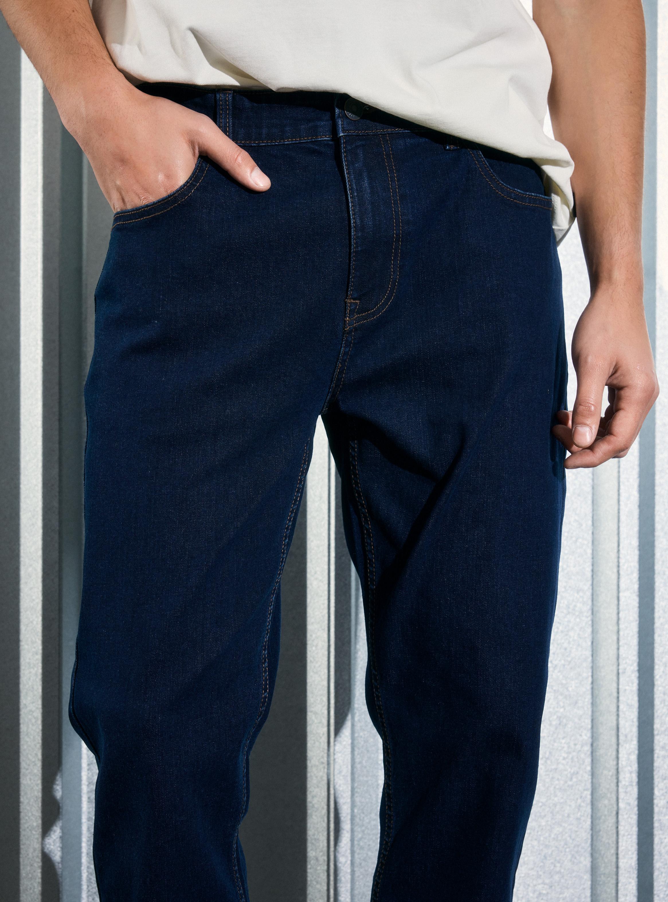 Jeans Cinco Bolsillos Slim 1 Azul Oscuro-2