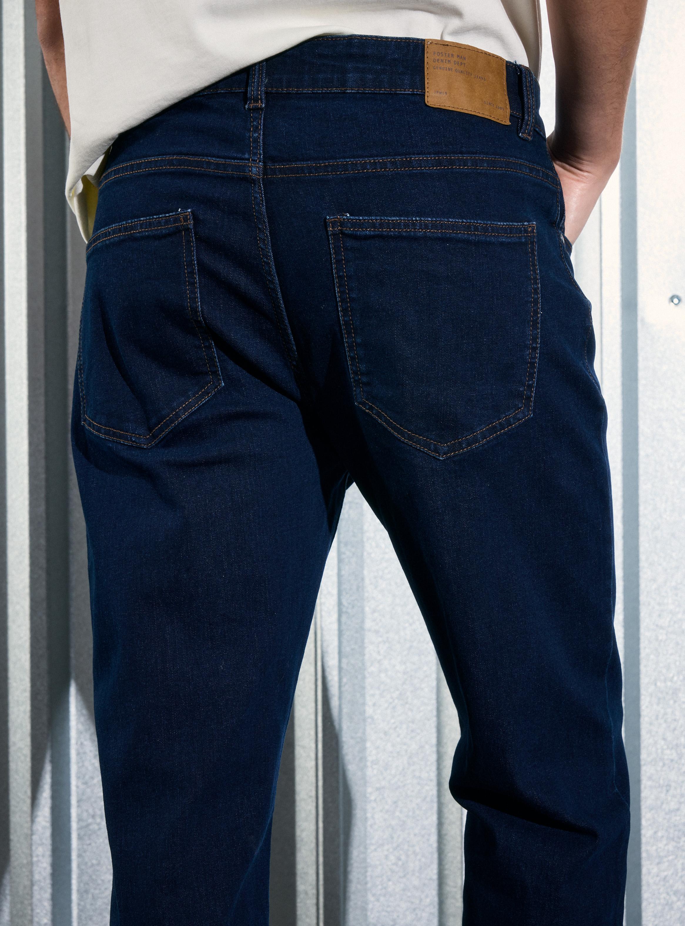 Jeans Cinco Bolsillos Slim 1 Azul Oscuro-3