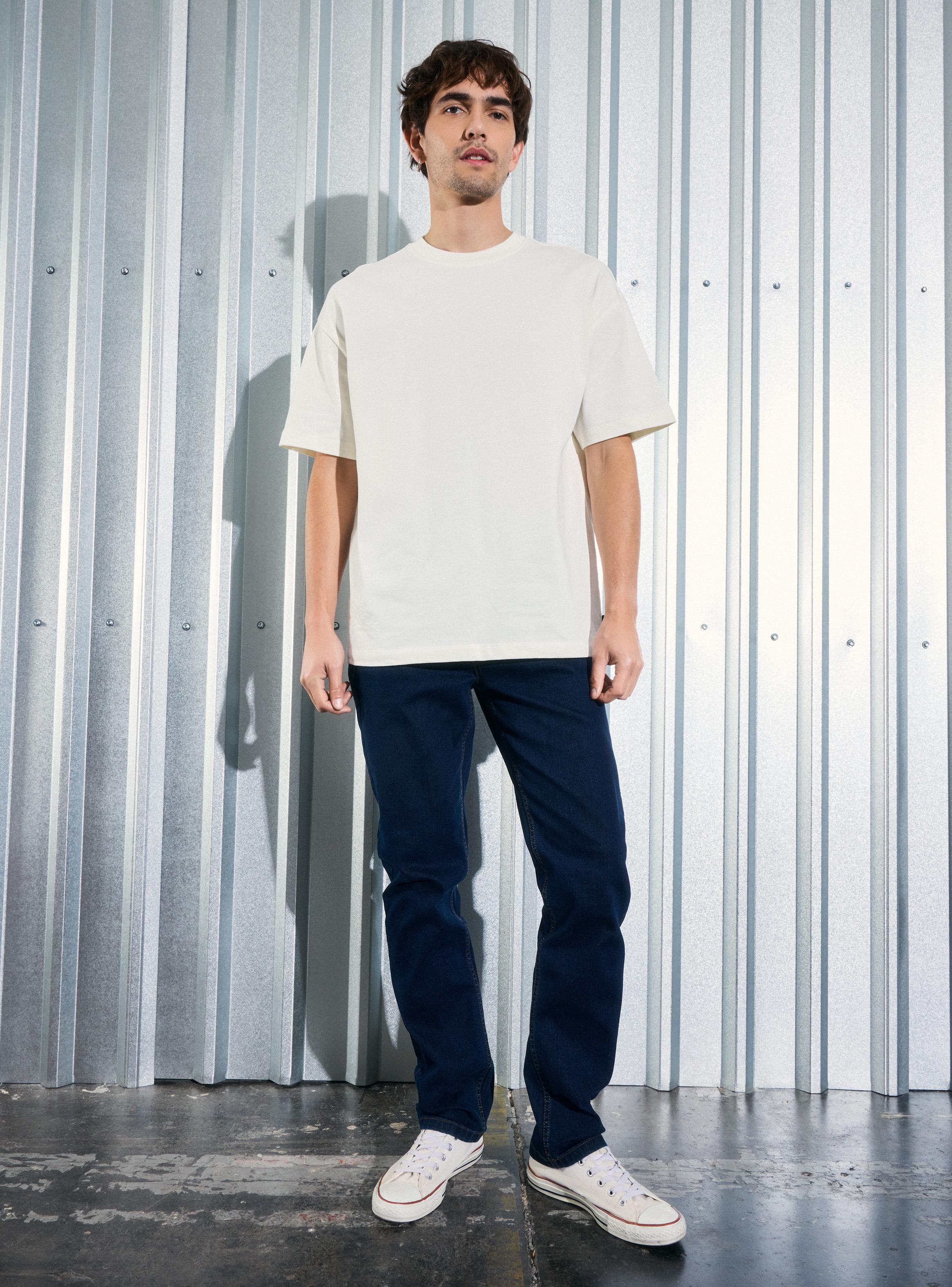 Jeans Cinco Bolsillos Slim 1 Azul Oscuro-4