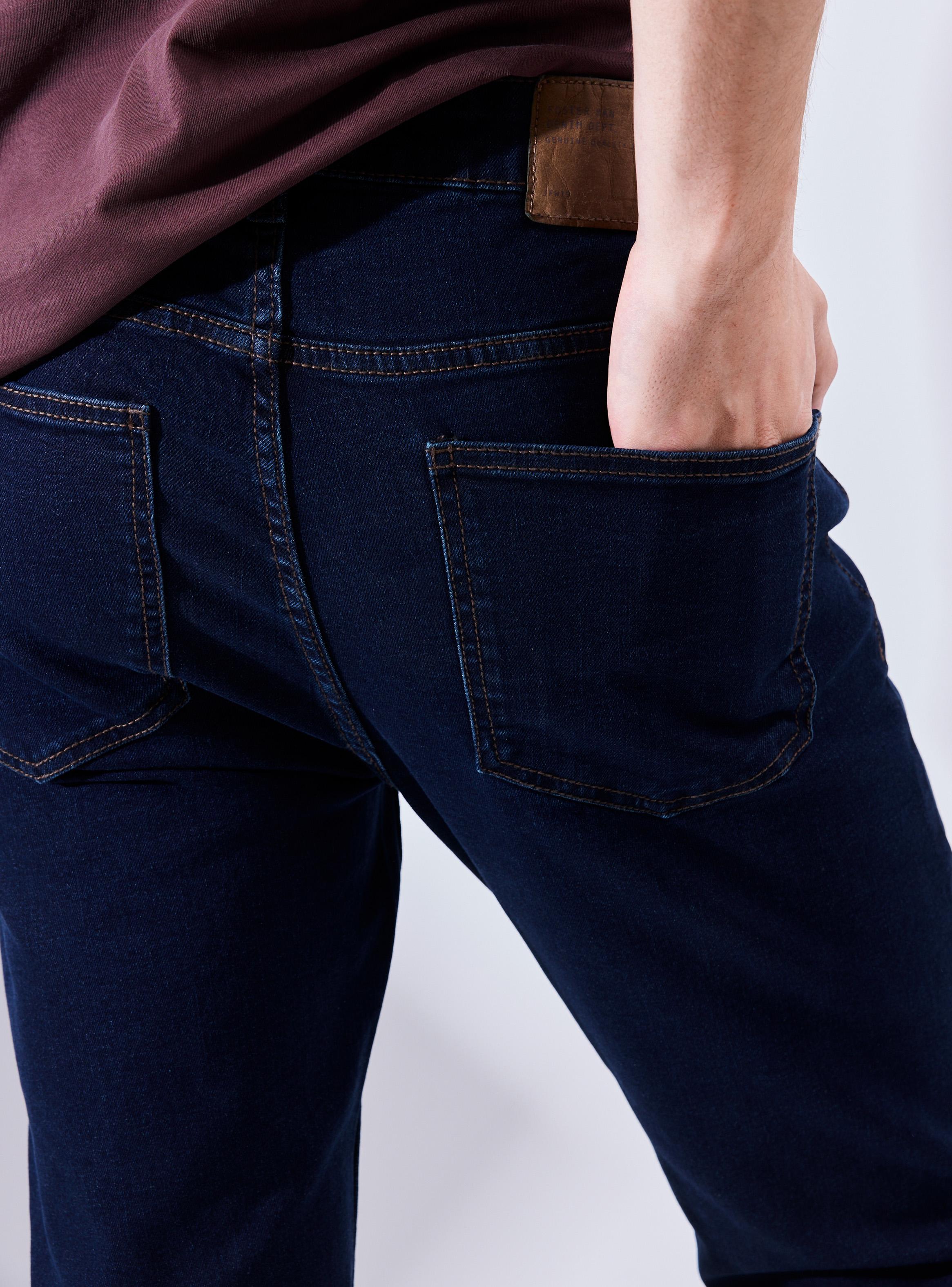 Jeans Cinco Bolsillos Slim 1 Azul Oscuro-3