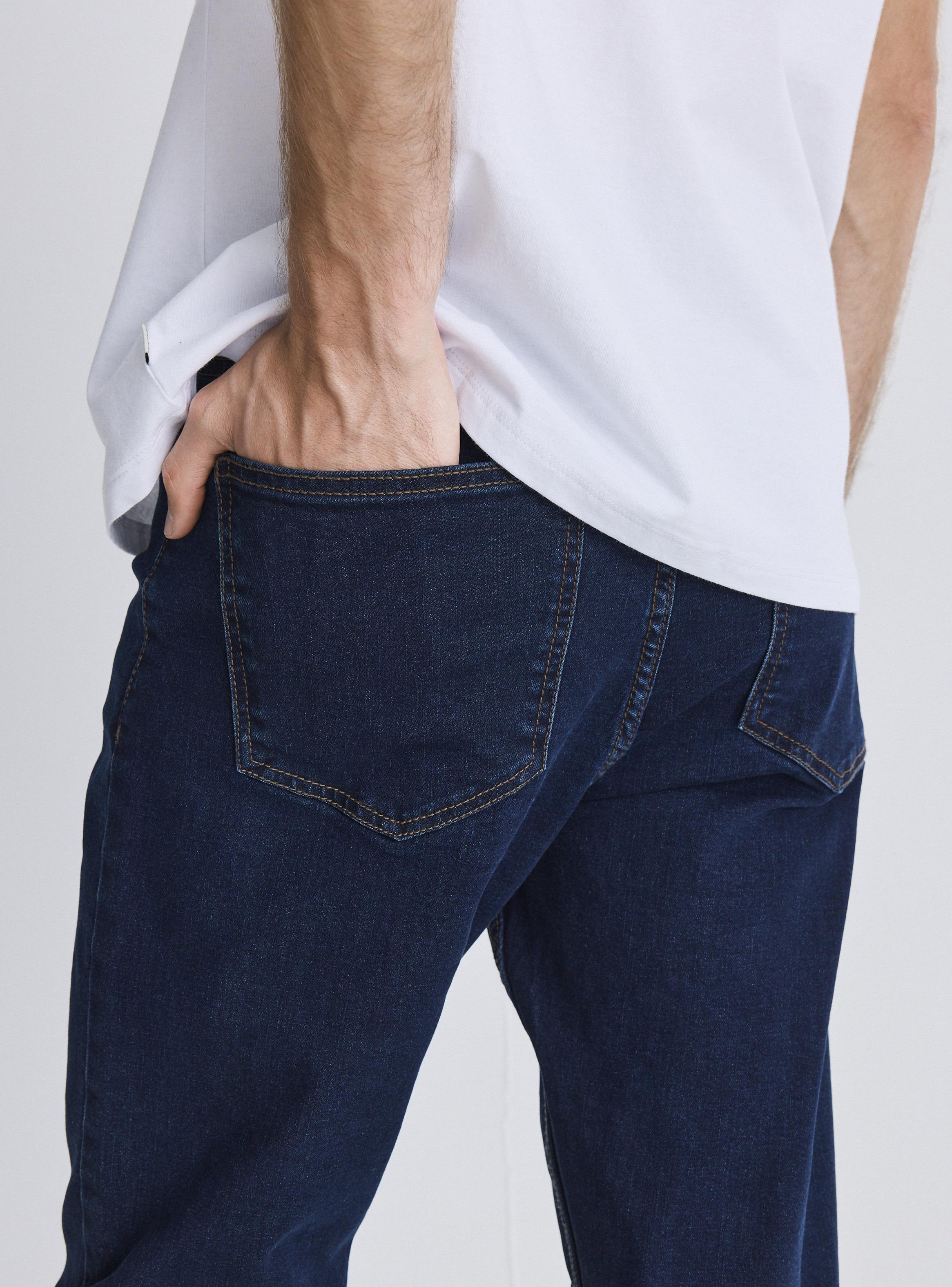 Jeans Cinco Bolsillos Slim 1 Azul Oscuro-3