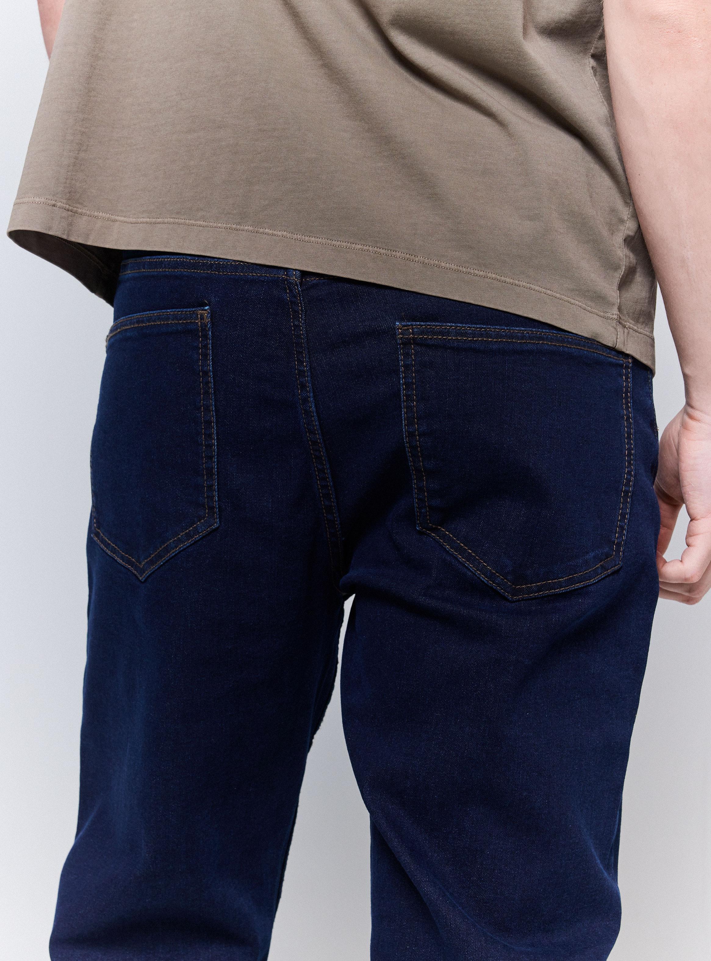 Jeans Cinco Bolsillos Slim 1 Azul Oscuro-3