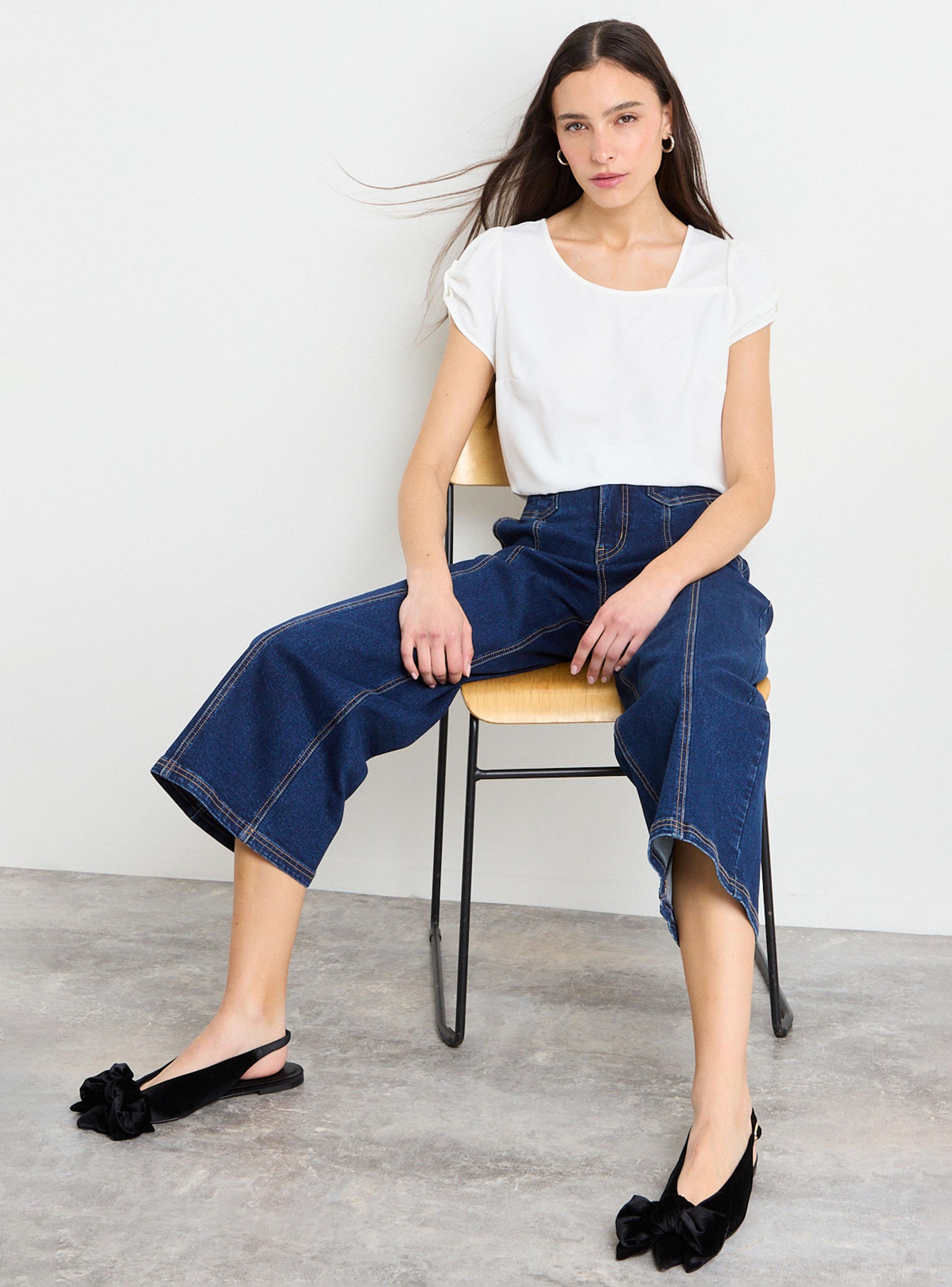 Blusa Lisa con Manga Botón Color Básico-3