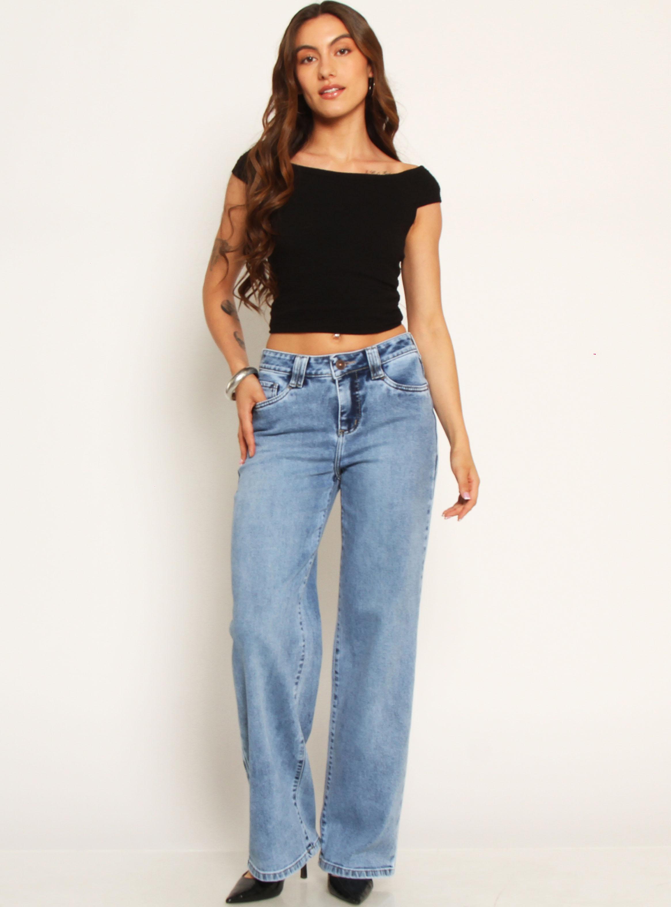 Jeans Recto Tiro Alto Pretina Jr301-3