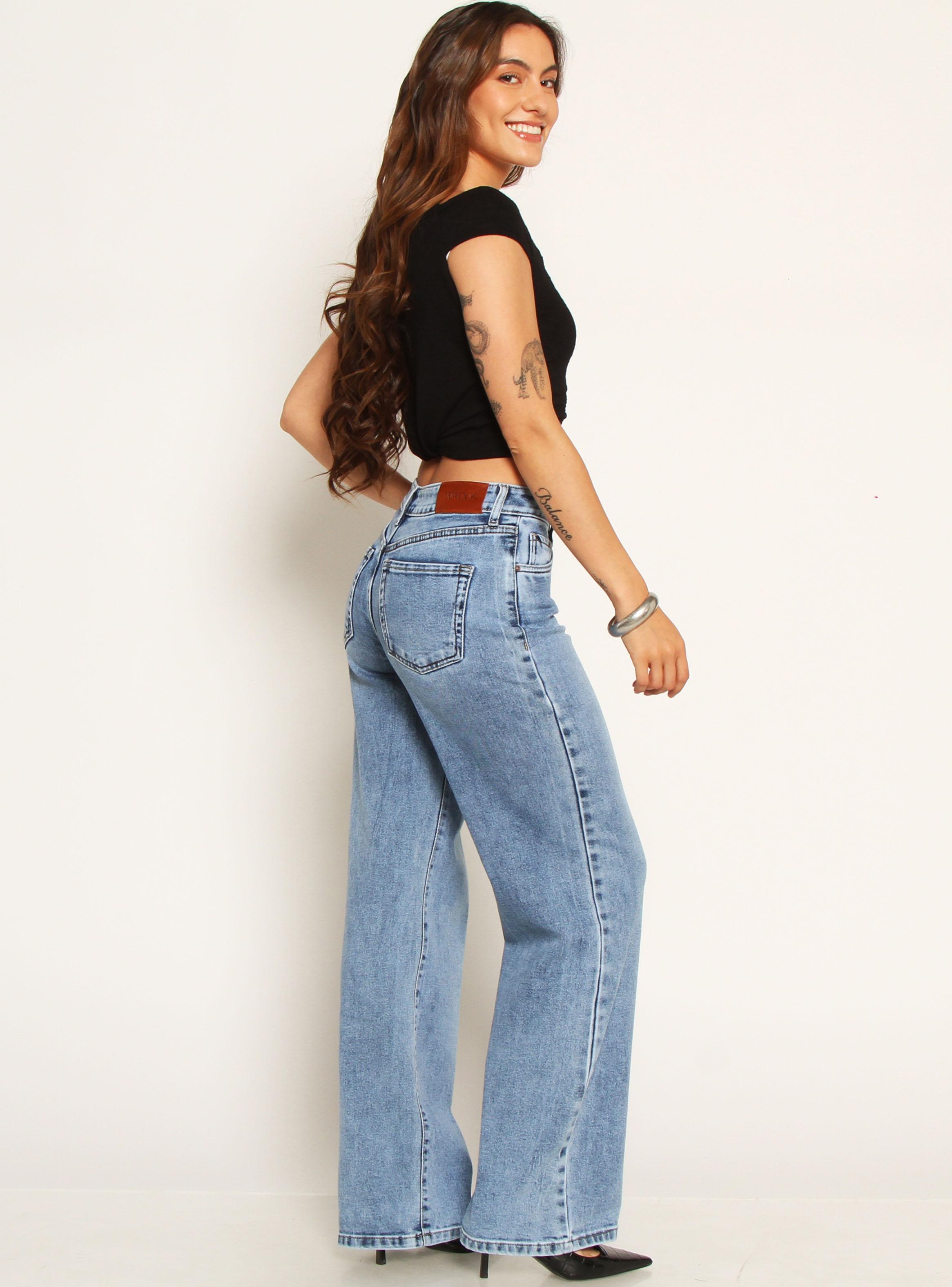 Jeans Recto Tiro Alto Pretina Jr301-4