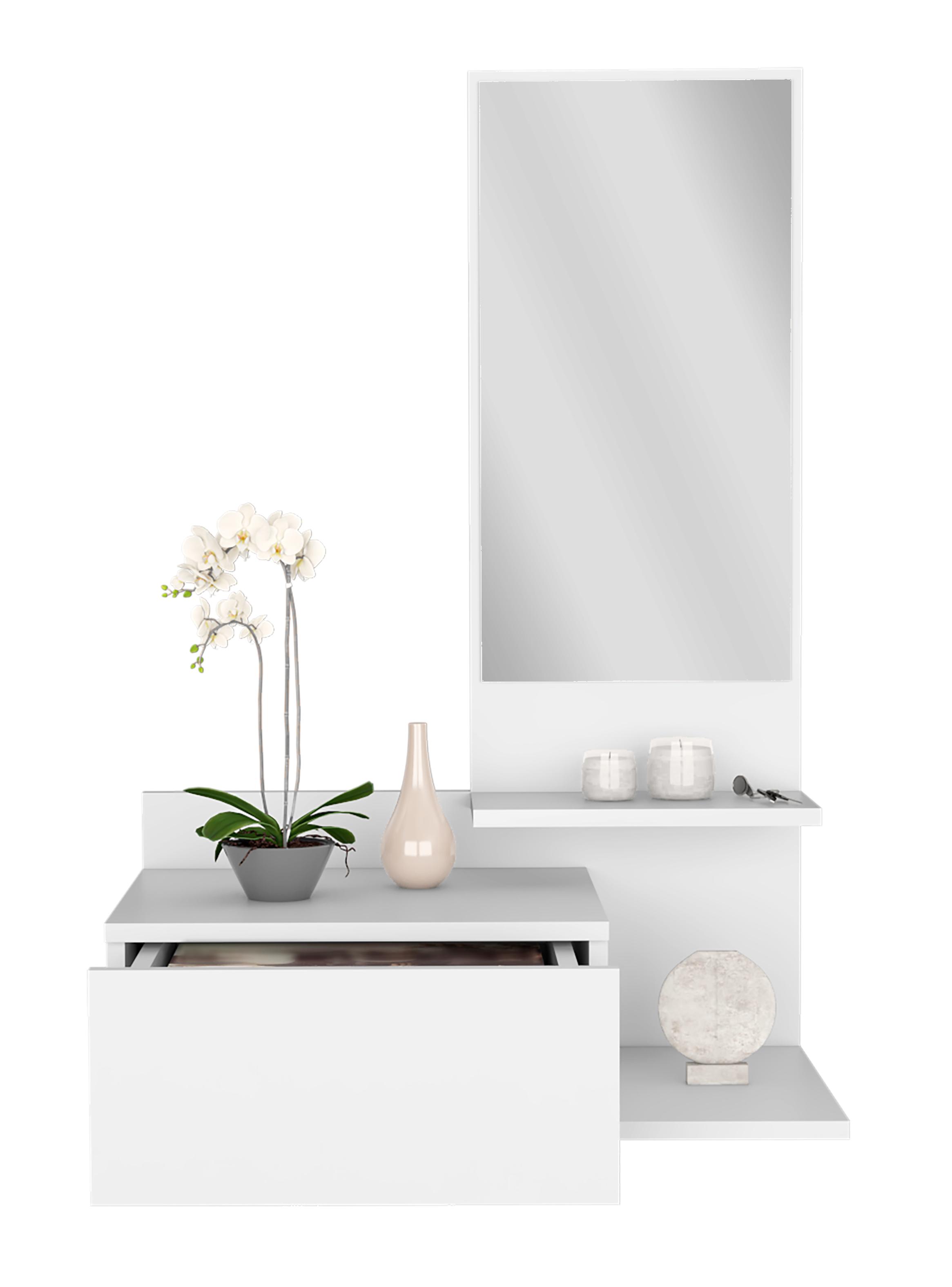 Mueble Recibidor 1 Cajon Vienna 92x60.1x35 cm Blanco-2