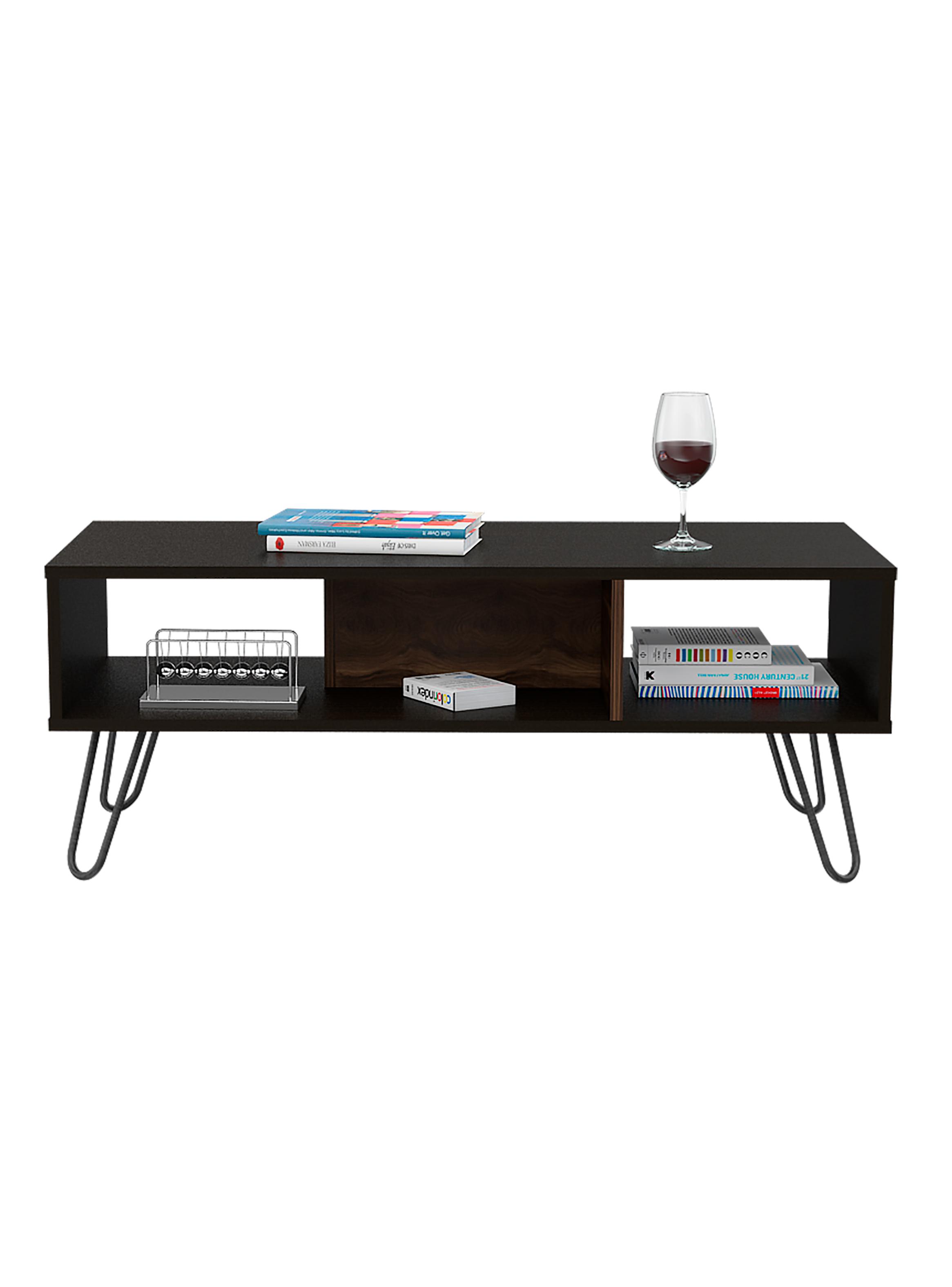 Mesa de Centro Vassel Wengue y Nogal Europeo 40x101.1x45 cm-2