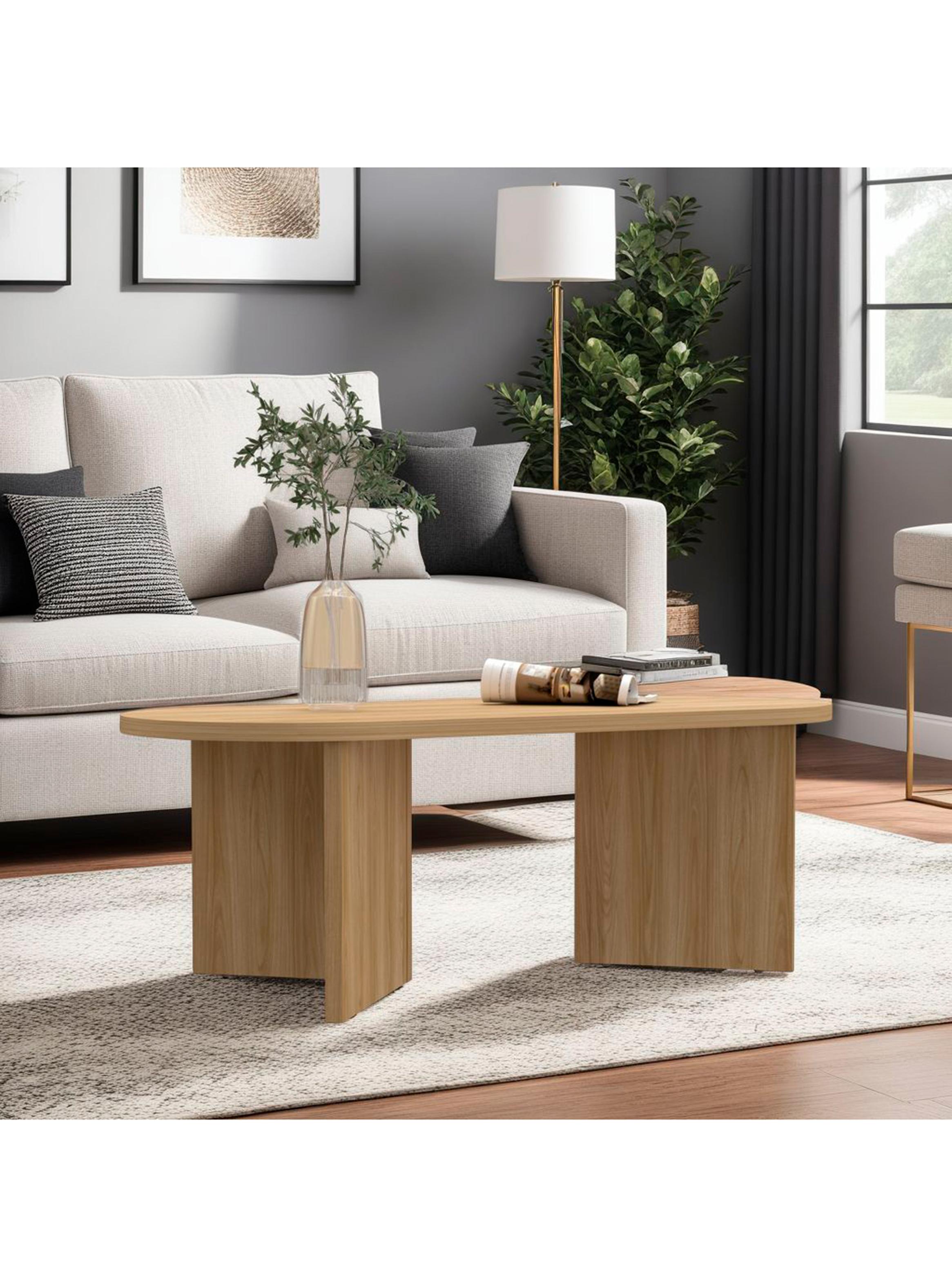 Mesa de Centro Ted Fresno Europeo 42.2x120.2x52.7 cm-4