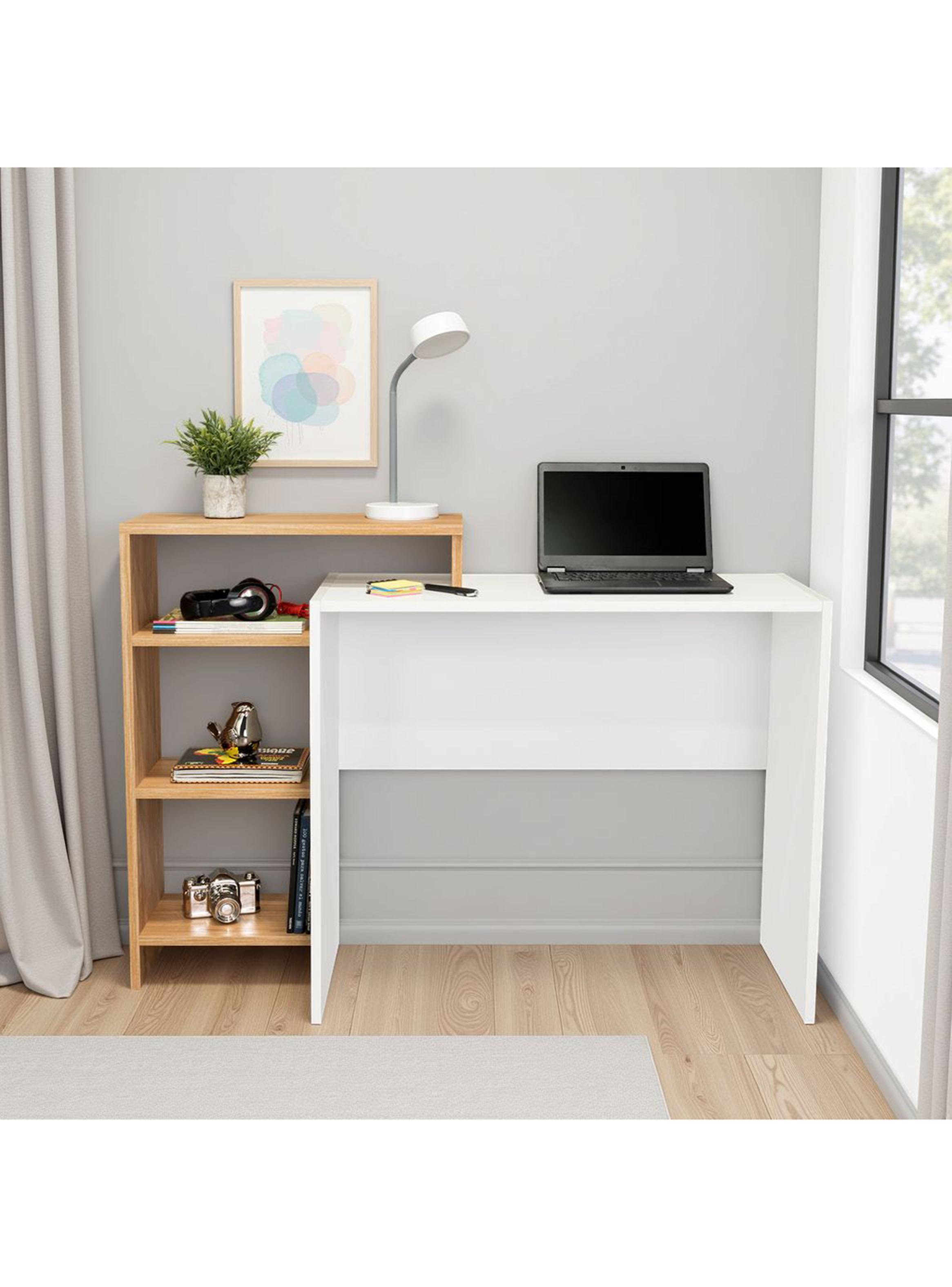 Escritorio Biblioteca Stella 89.4x125.7x42.3 cm Duna y Blanco-4