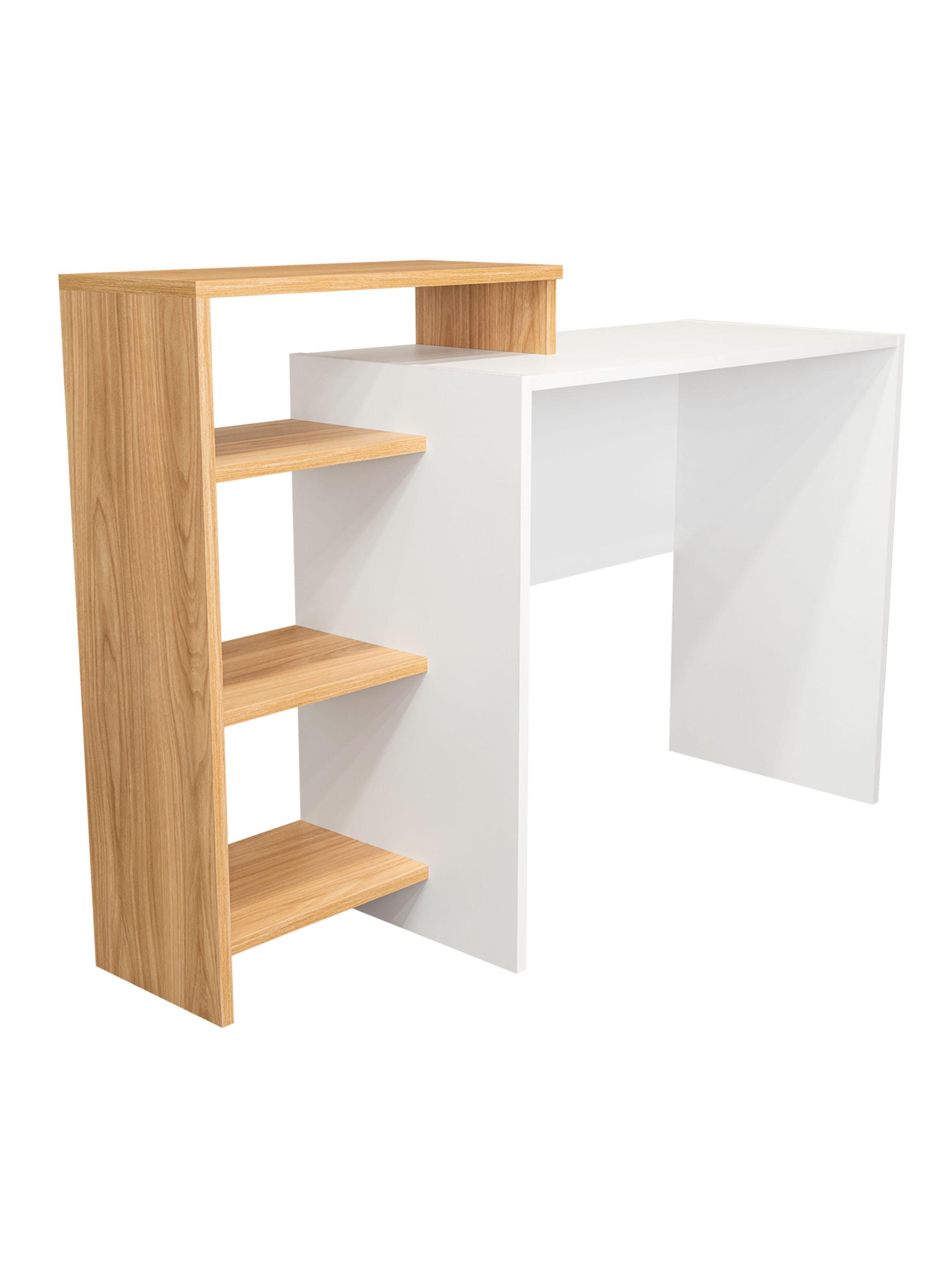 Escritorio Biblioteca Stella 89.4x125.7x42.3 cm Duna y Blanco-2