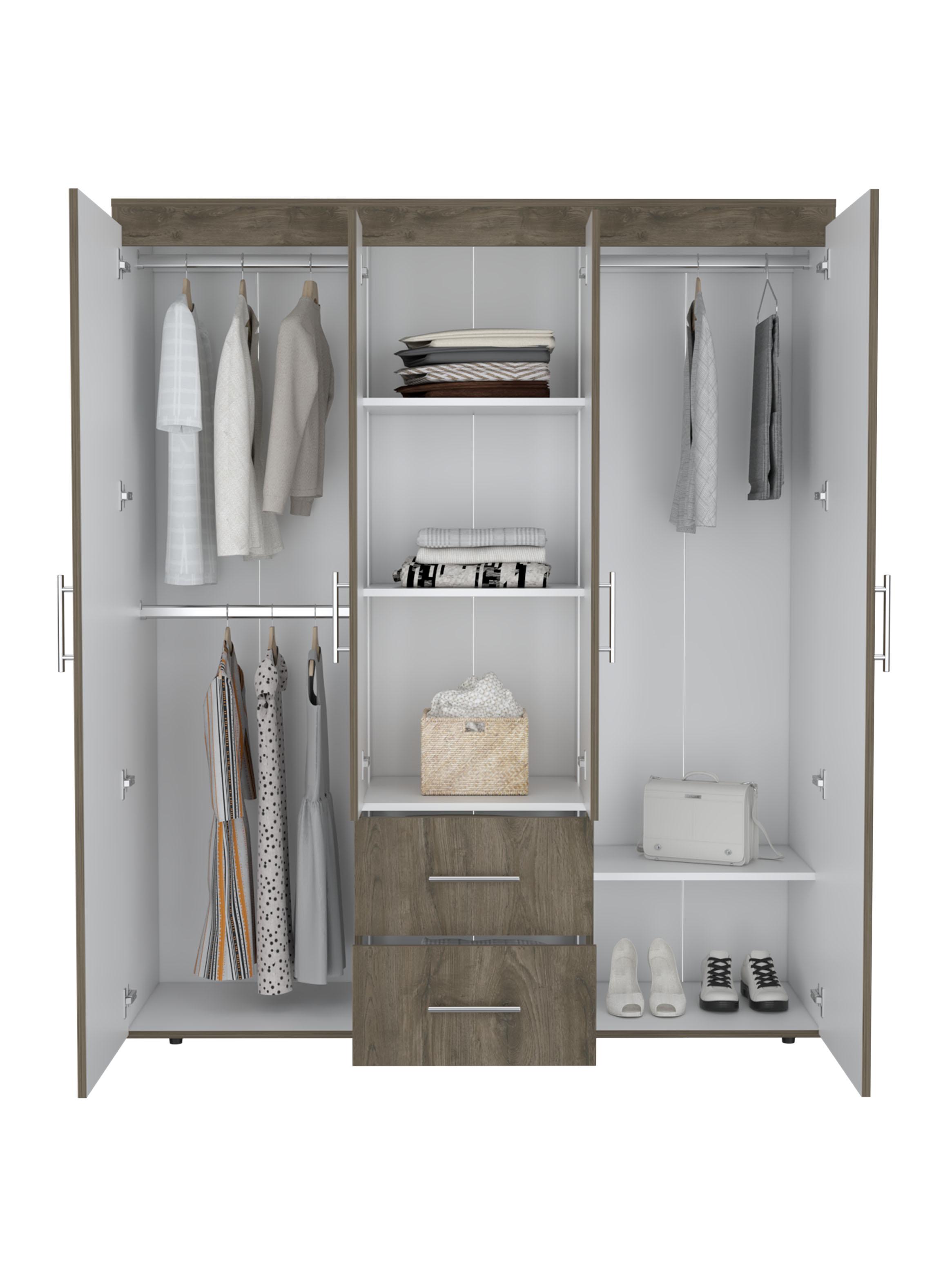 Clóset Bariloche Eco Bellota Blanco 4 Puertas + 2 Cajones-2