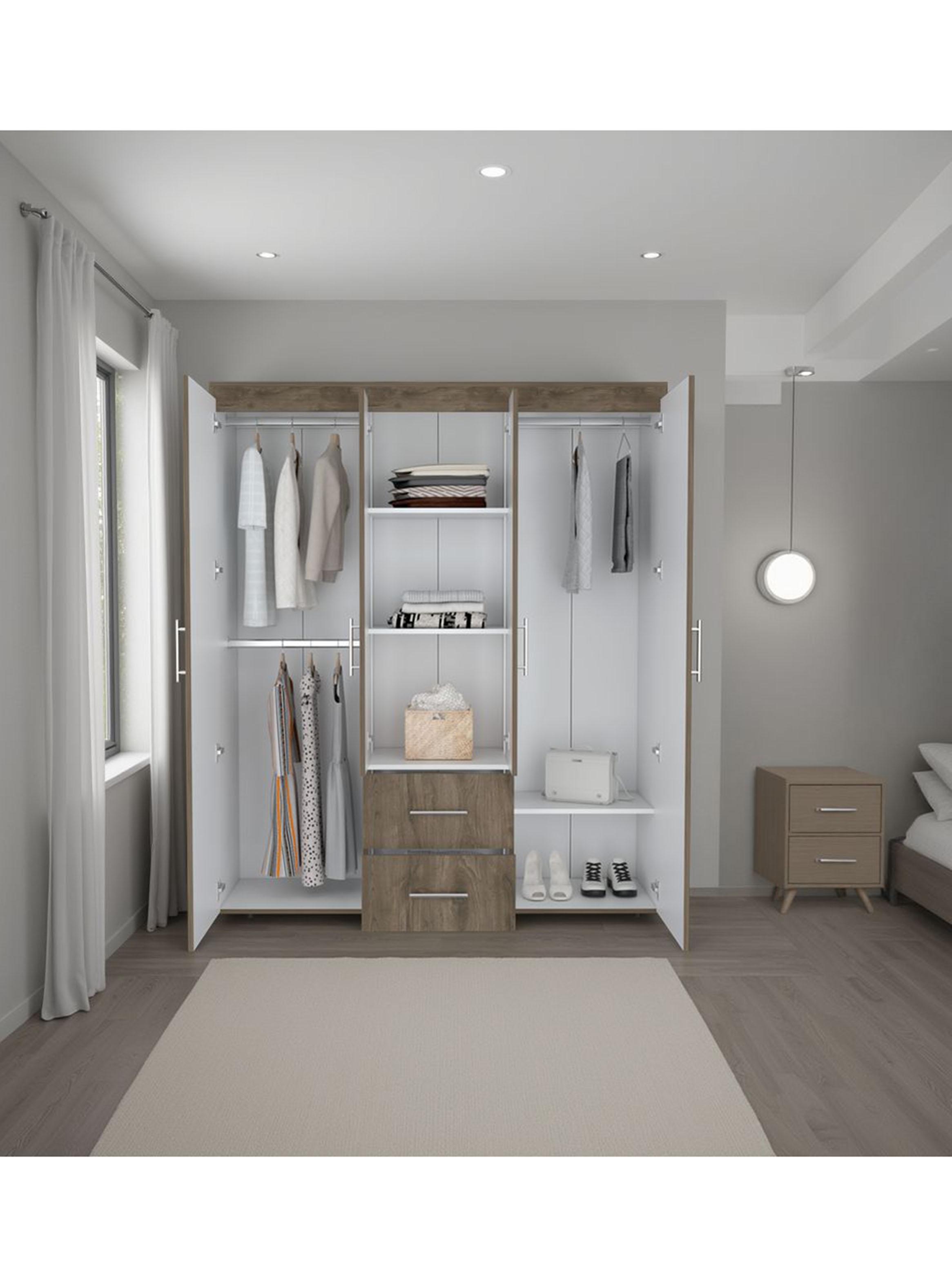 Clóset Bariloche Eco Bellota Blanco 4 Puertas + 2 Cajones-4