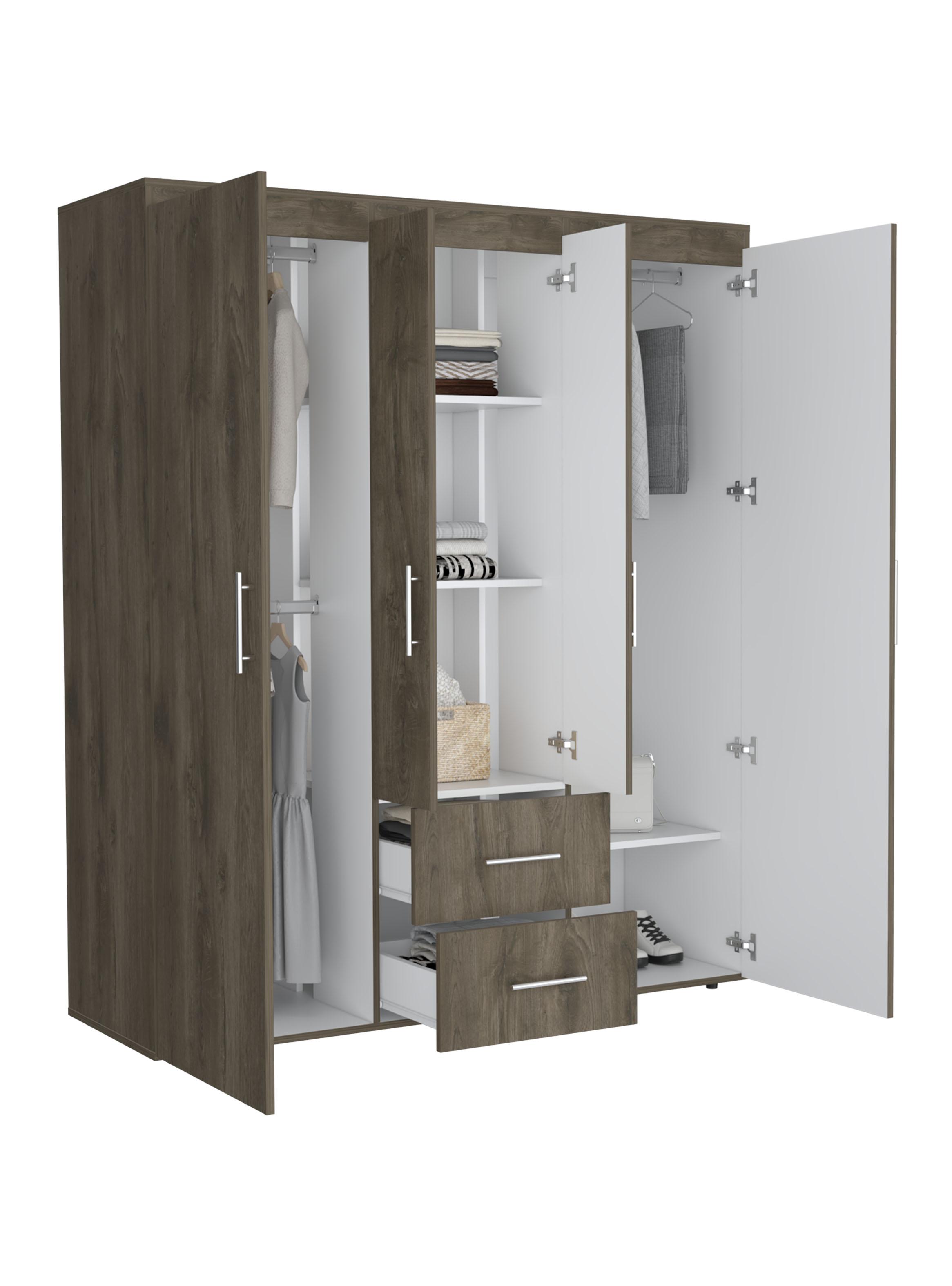 Clóset Bariloche Eco Bellota Blanco 4 Puertas + 2 Cajones-3