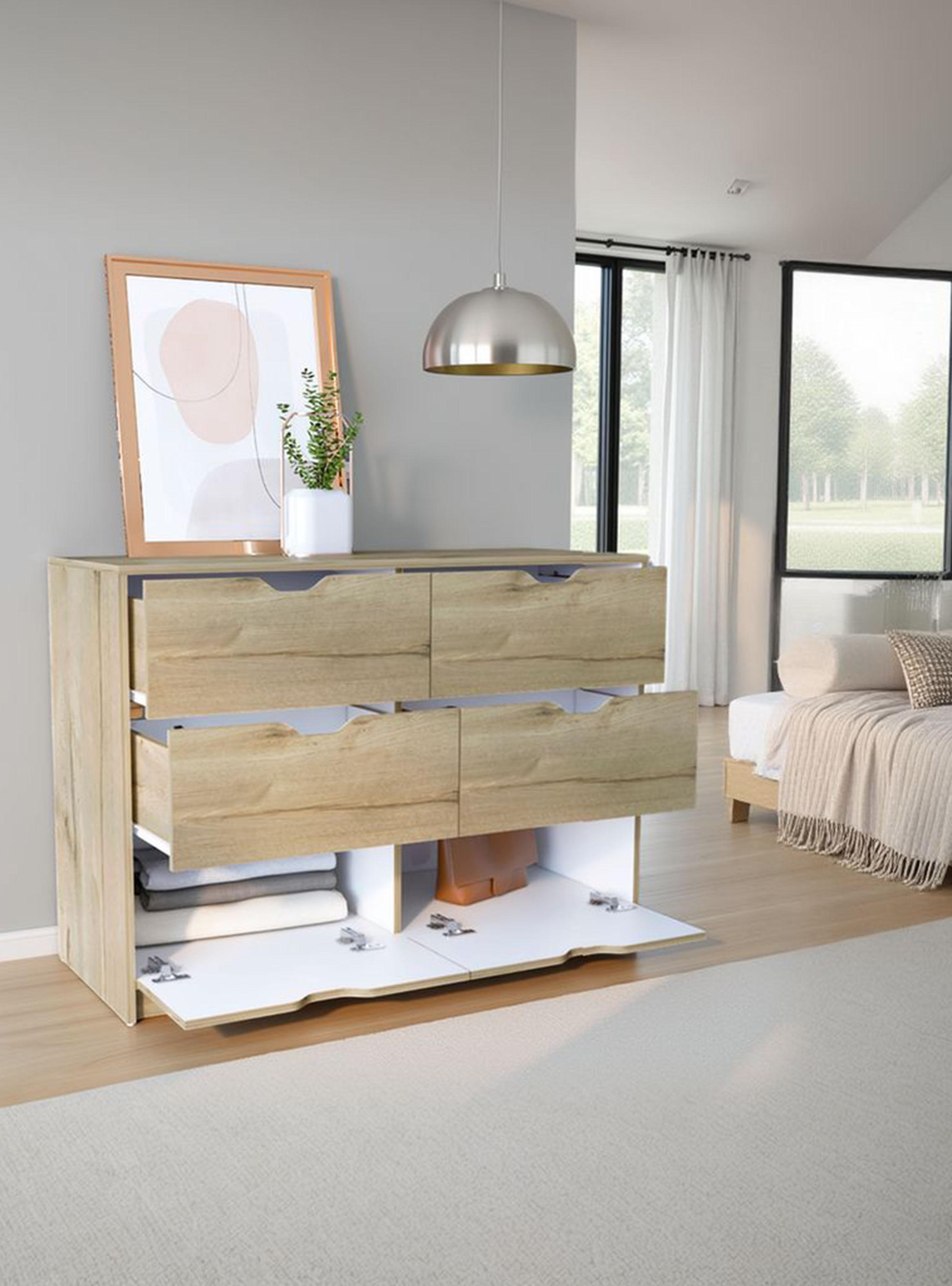 Cómoda Basilea Duna Blanco 4 Cajones-4