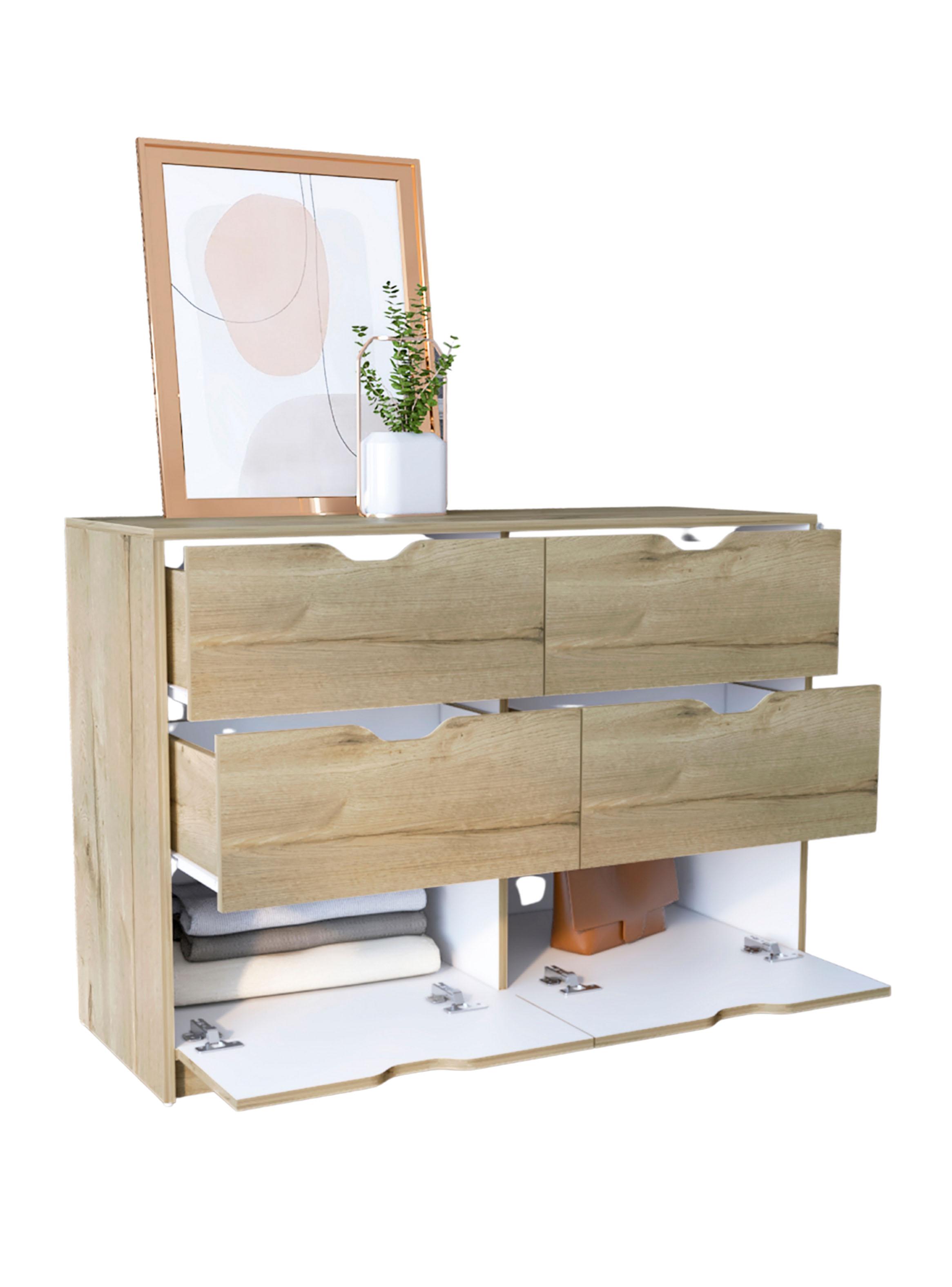 Cómoda Basilea Duna Blanco 4 Cajones-3