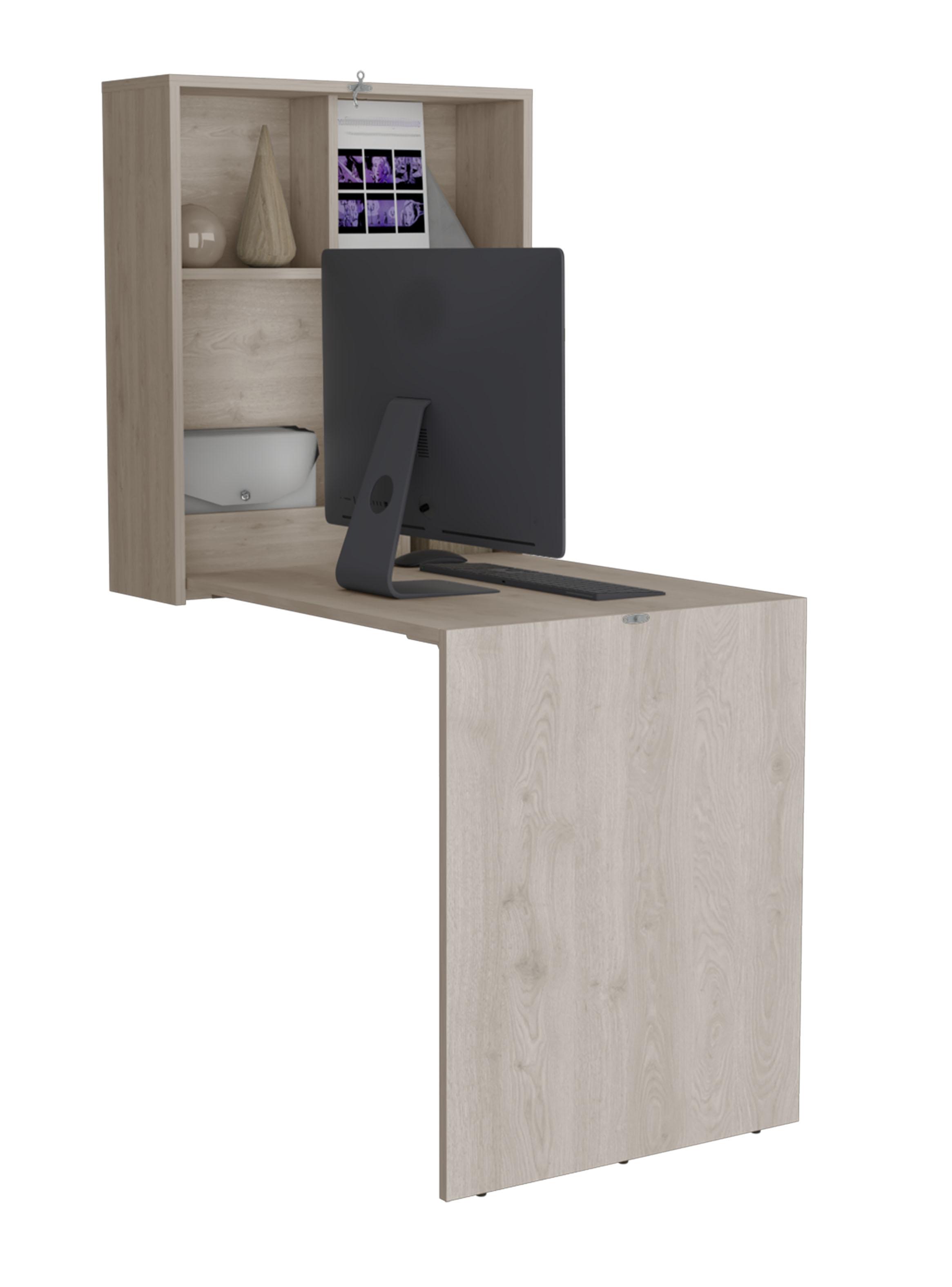 Escritorio Plegable Klapar 139.2x60.1x84.7 cm Ceniza-2