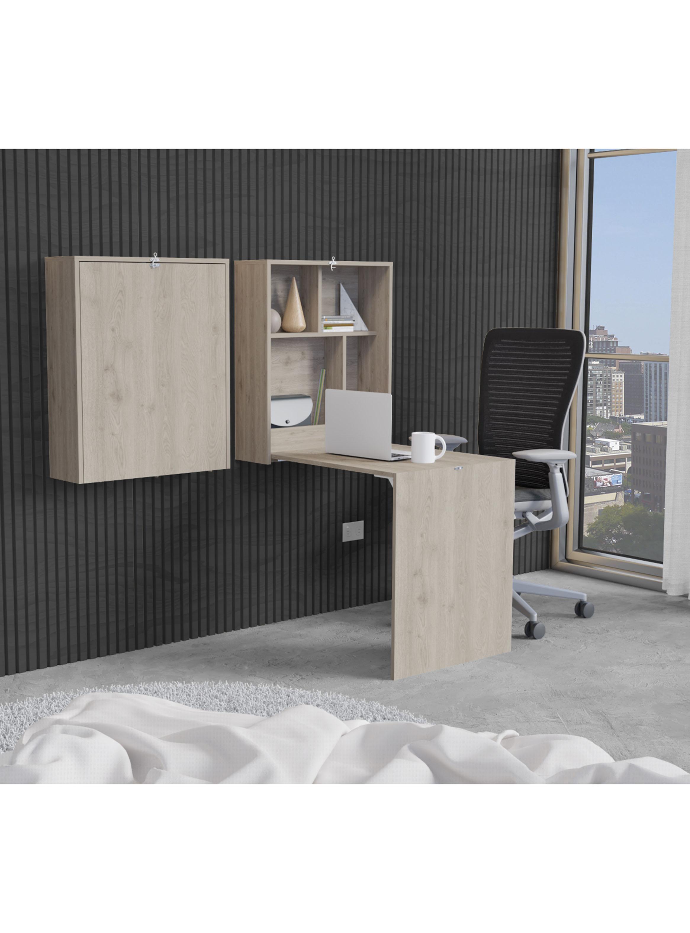 Escritorio Plegable Klapar 139.2x60.1x84.7 cm Ceniza-4