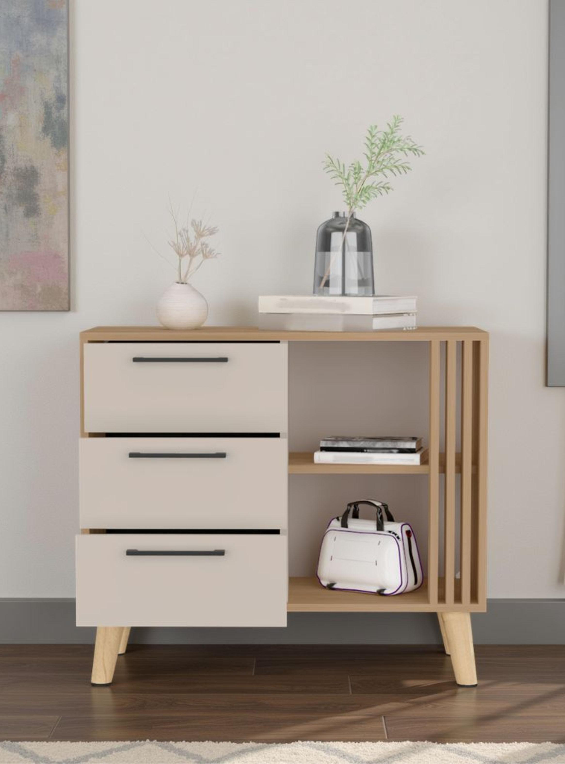 Cómoda Vance Eco Fresno Europeo Capri 3 Cajones-4