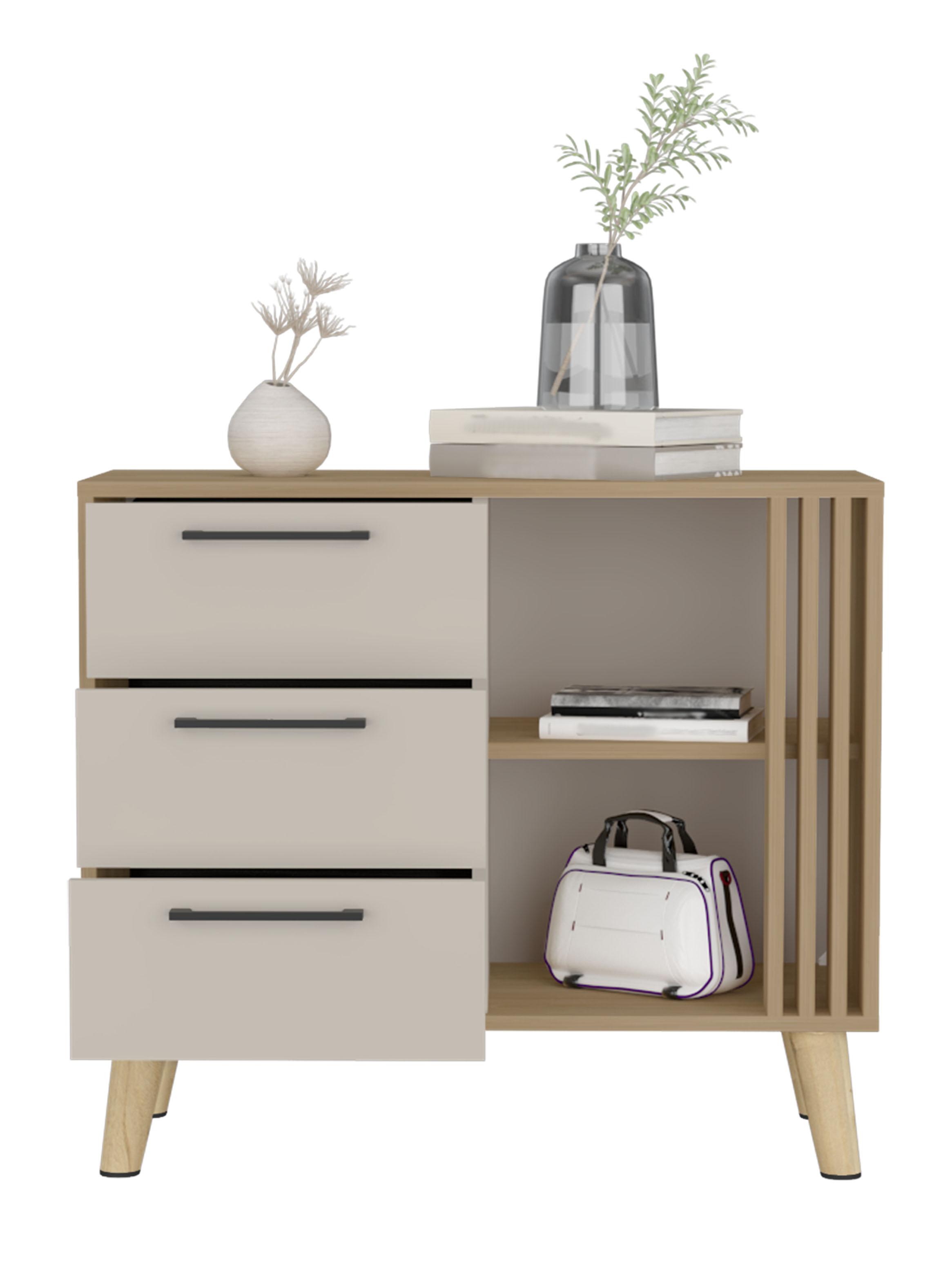 Cómoda Vance Eco Fresno Europeo Capri 3 Cajones-2