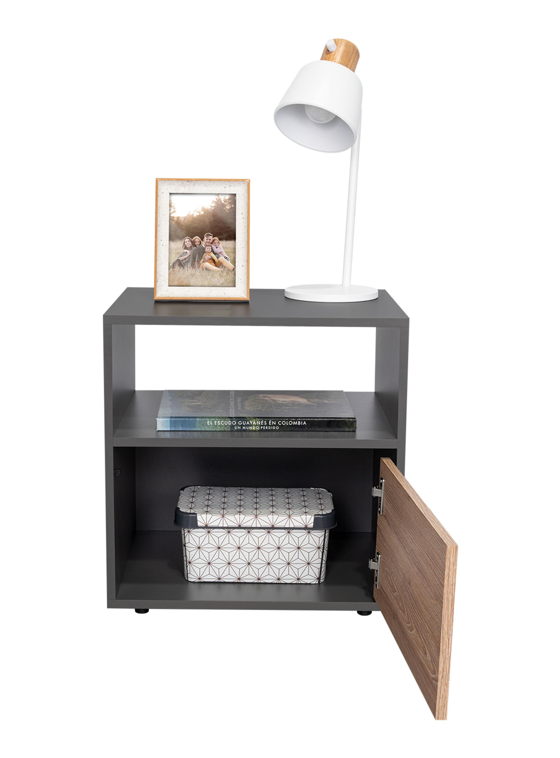 Velador 1 Puerta Galanto Plomo Lenno-3