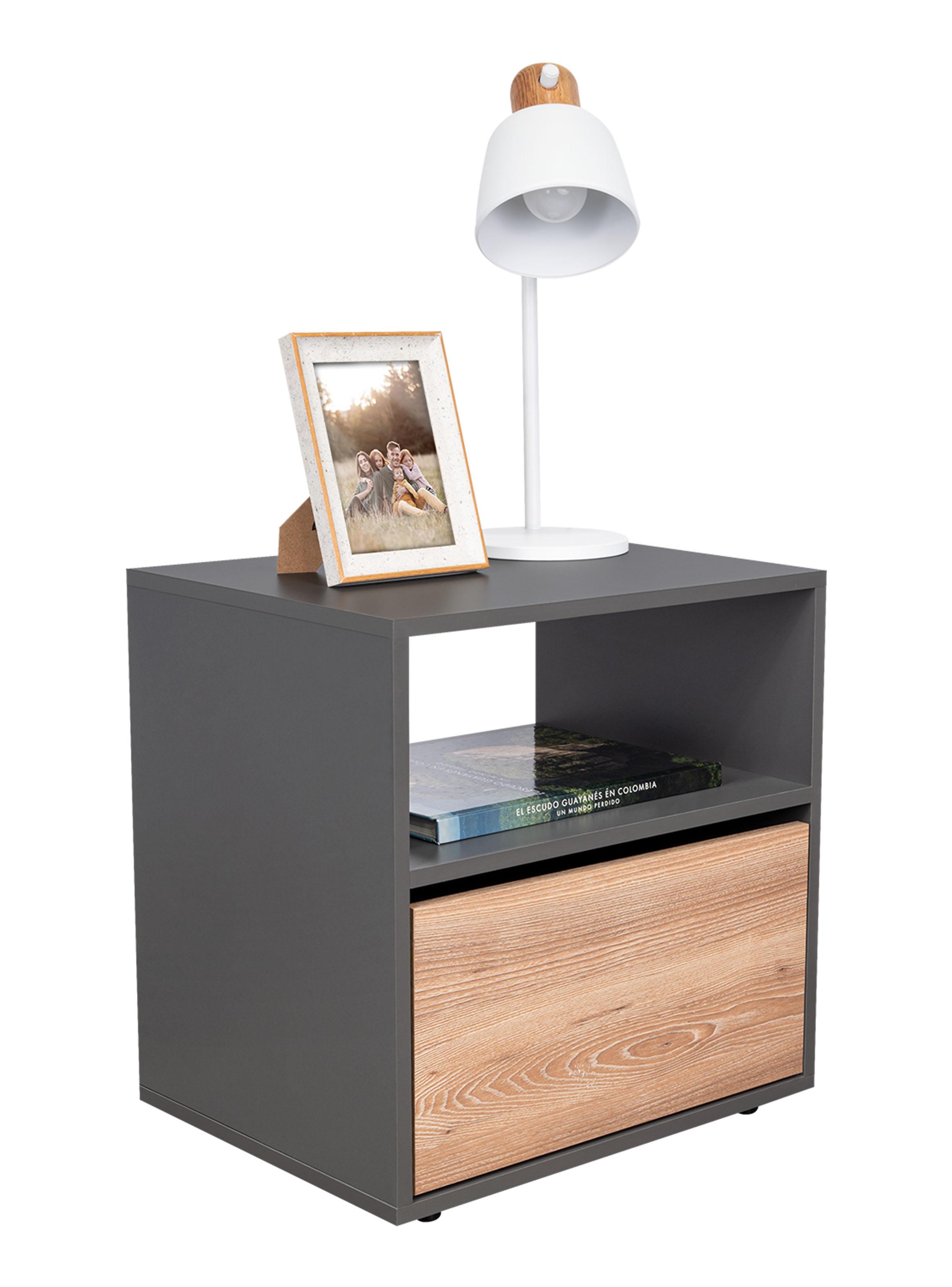 Velador 1 Puerta Galanto Plomo Lenno-2