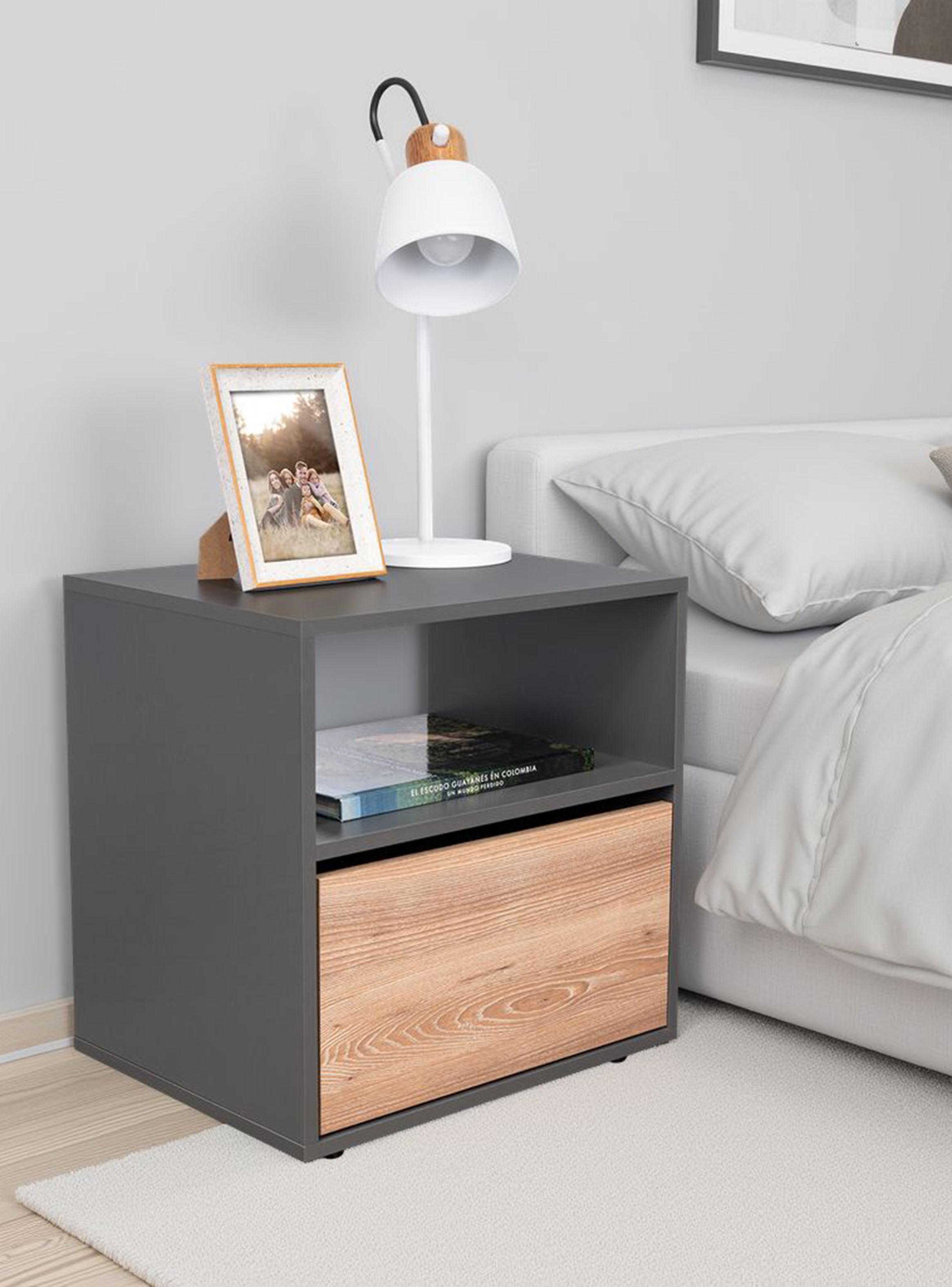 Velador 1 Puerta Galanto Plomo Lenno-4