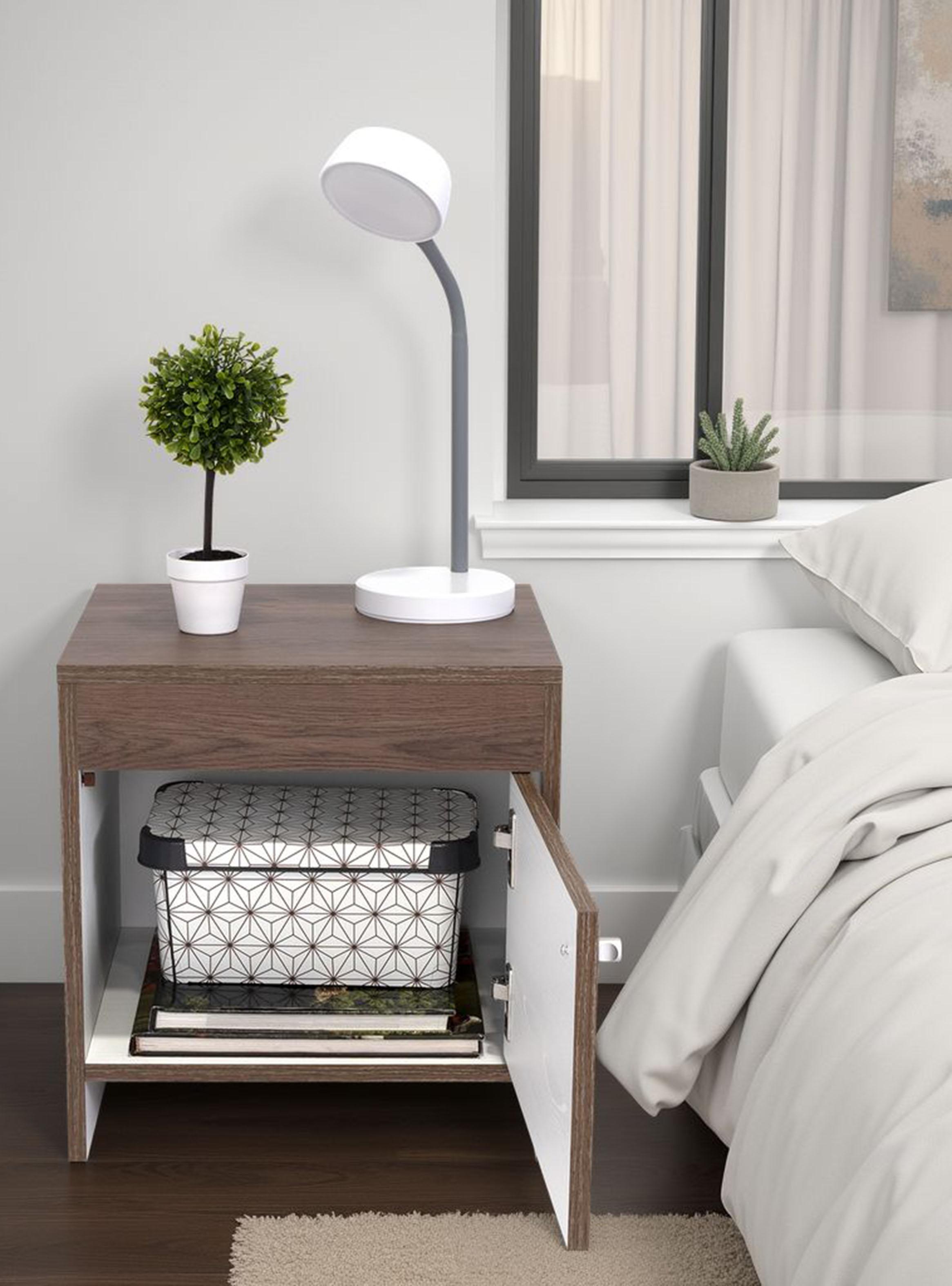 Velador 1 Puerta Colore Cm Milan Blanco-4