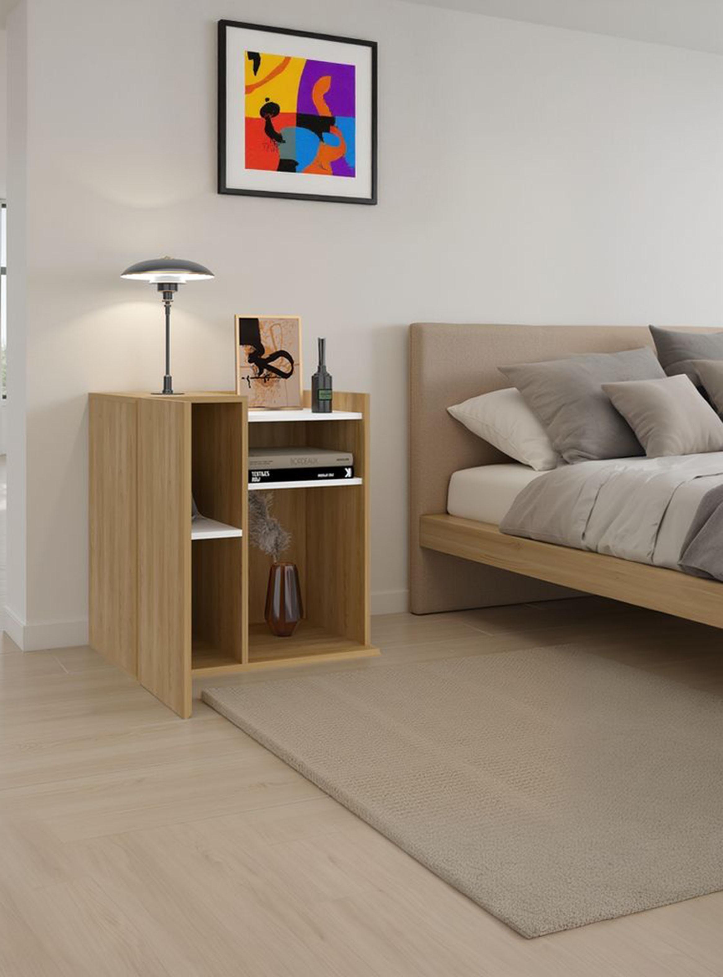 Velador 1 Puerta Cairo Fresno Europeo Blanco-4