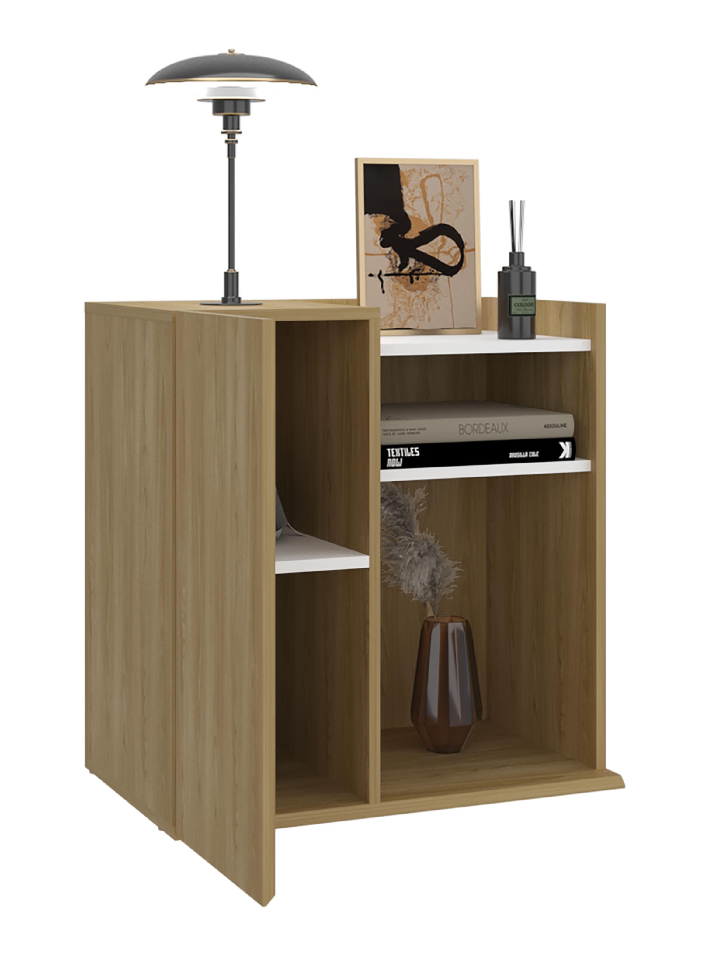 Velador 1 Puerta Cairo Fresno Europeo Blanco-3