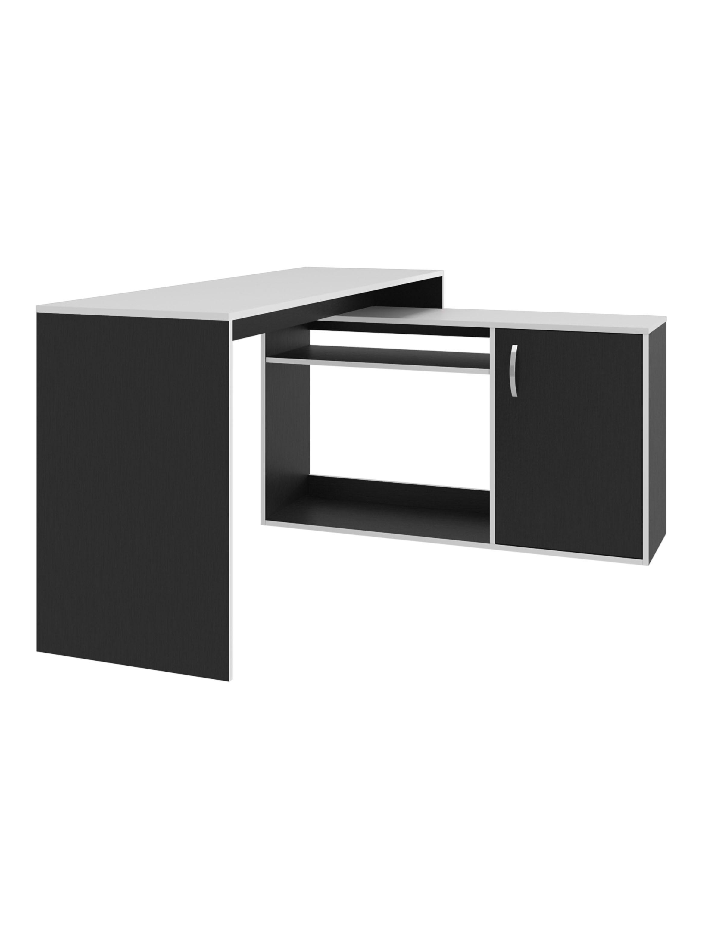 Escritorio Gamer 1 Puerta Axis 80x150x116.5 cm Wengue y Blanco-2