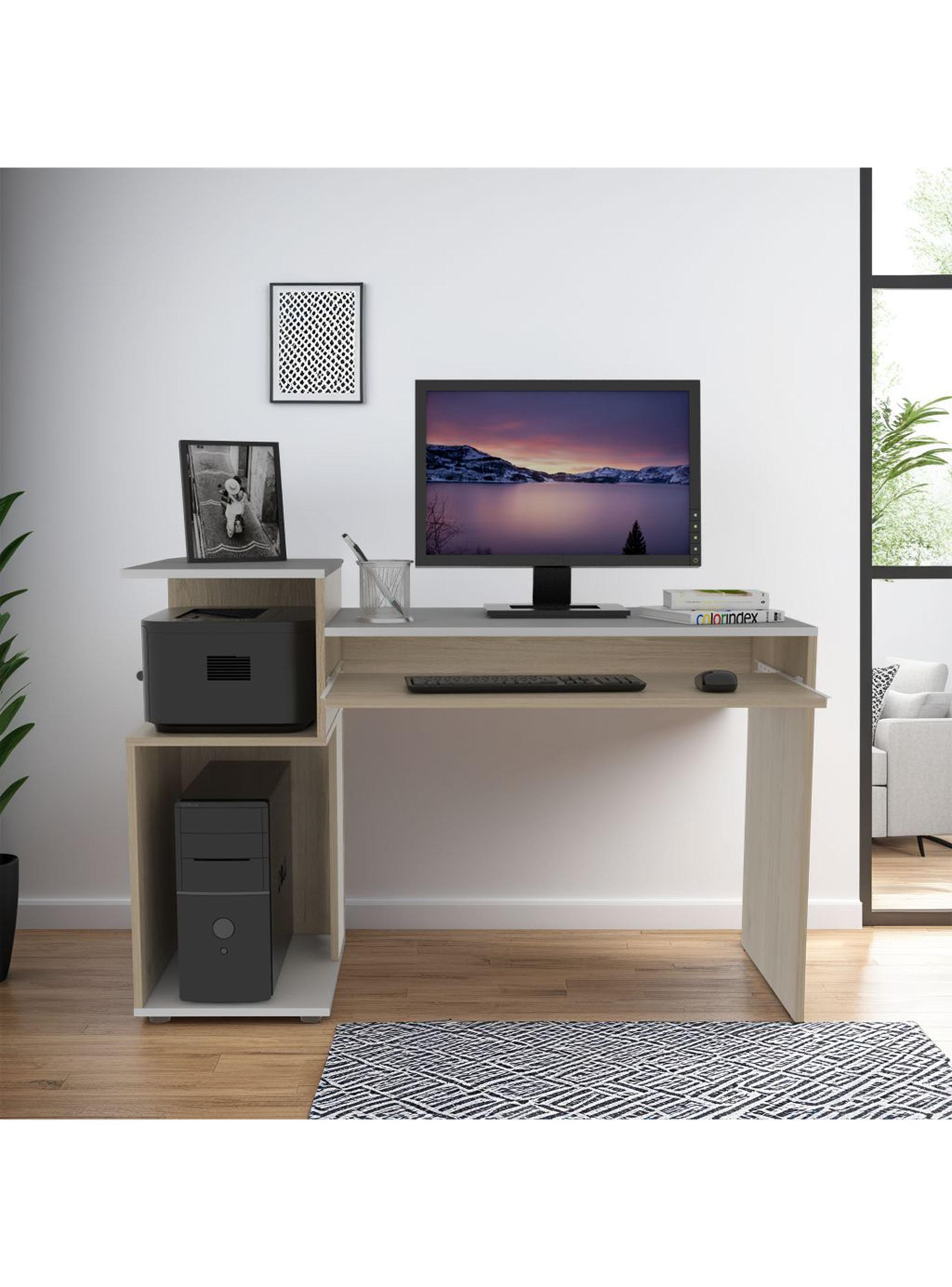 Escritorio Atlanter 81.5x120x46 cm Rovere y Blanco-4