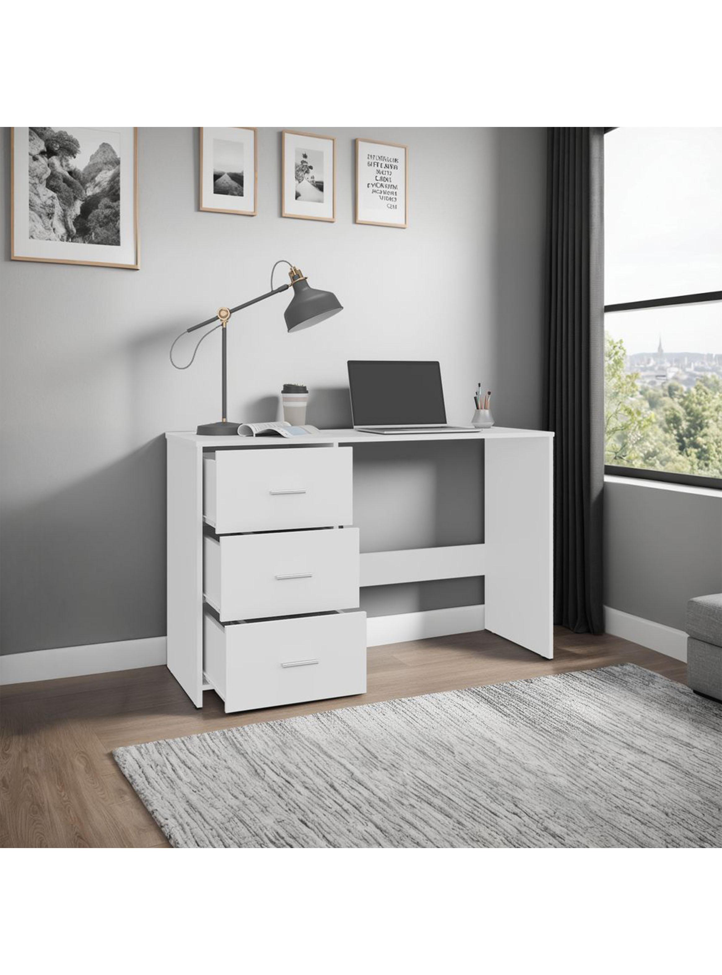 Escritorio 3 Cajones Eco 76.1x120.8x42.5 cm Blanco-4