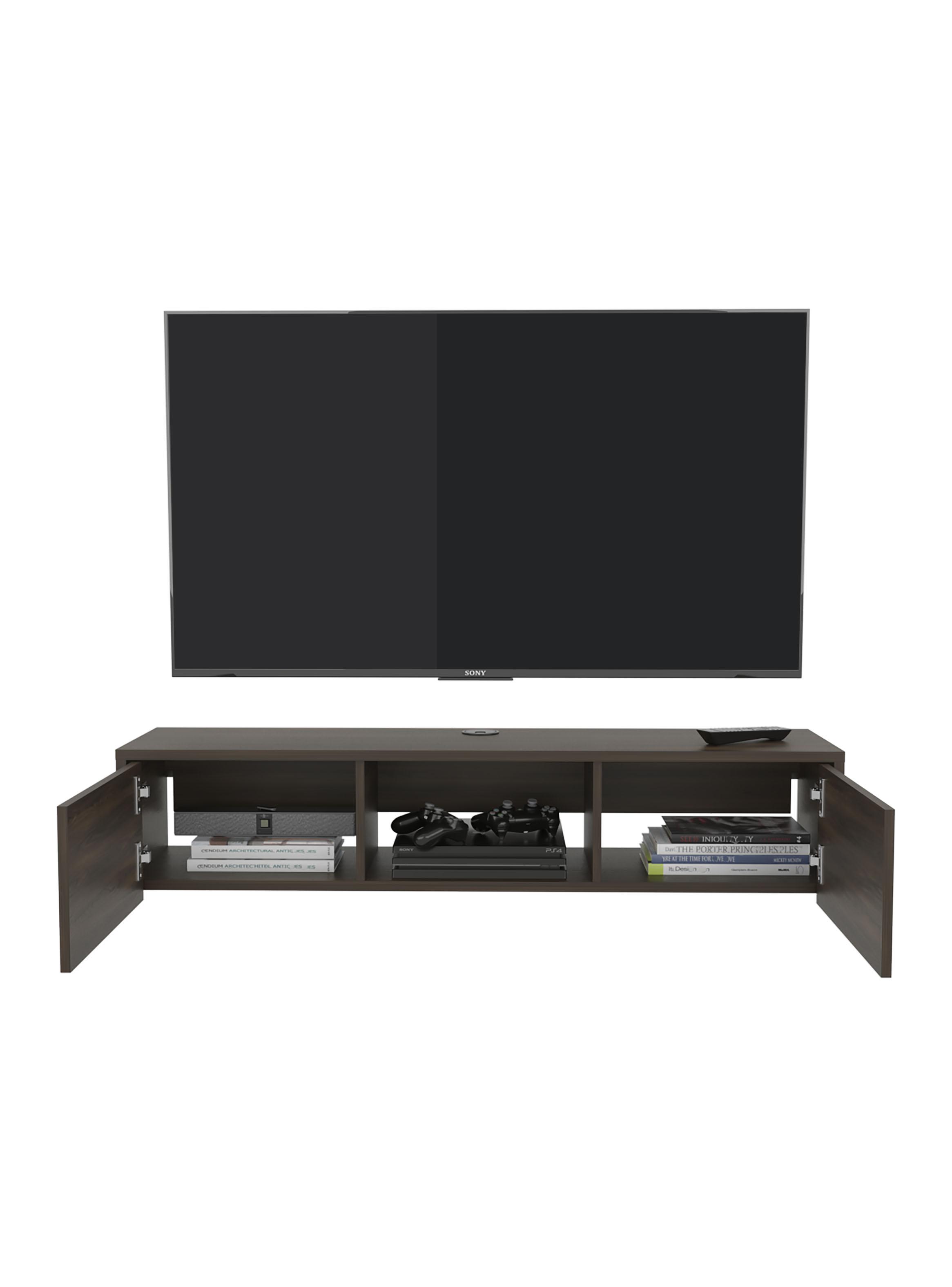 Repisa para Tv 65'' Glen Nogal Europeo 26.8x125.1x29.7 cm-2