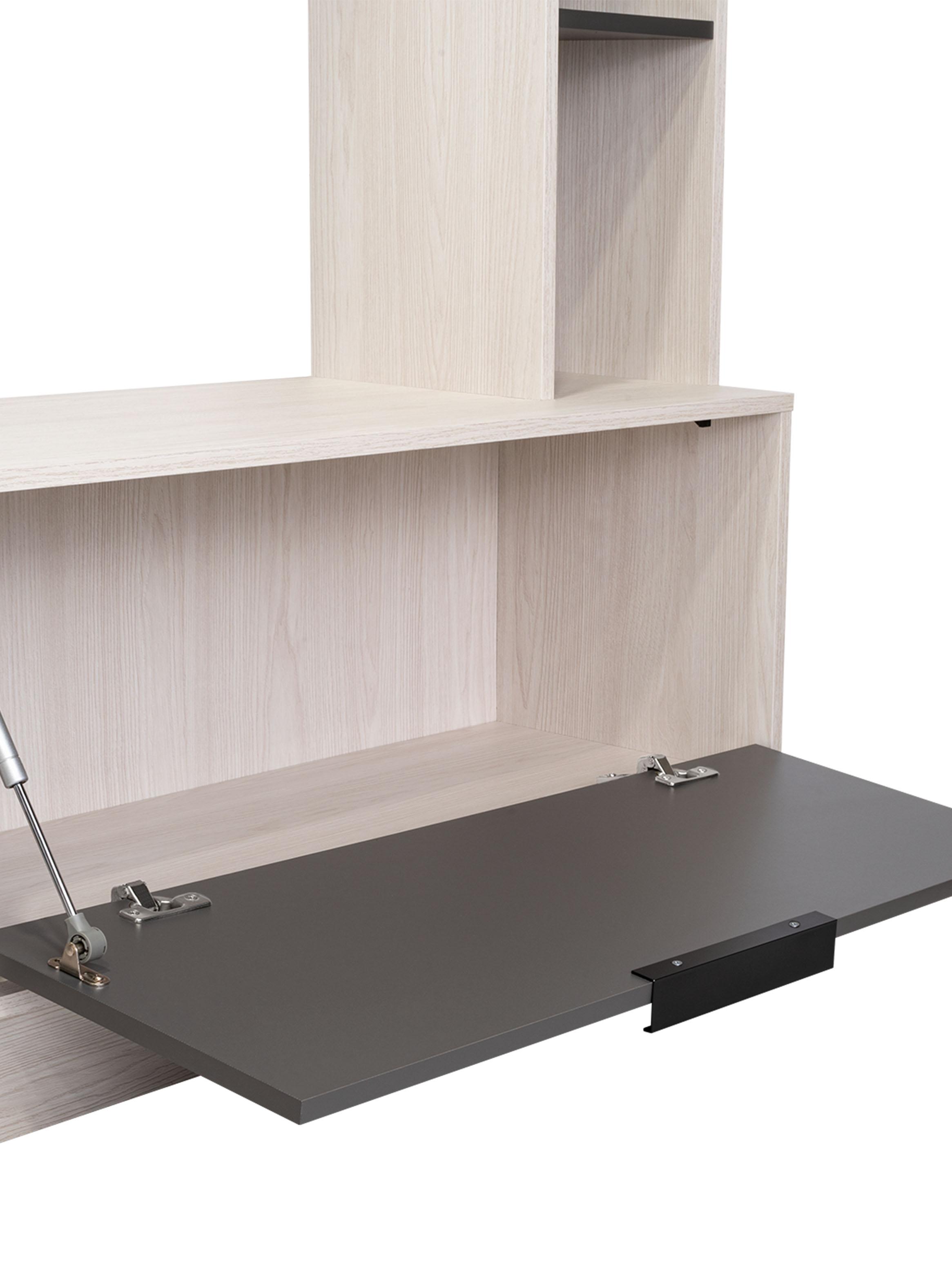 Estante Tv 60'' Marsella Niebla y Plomo 176.8X202X35-3