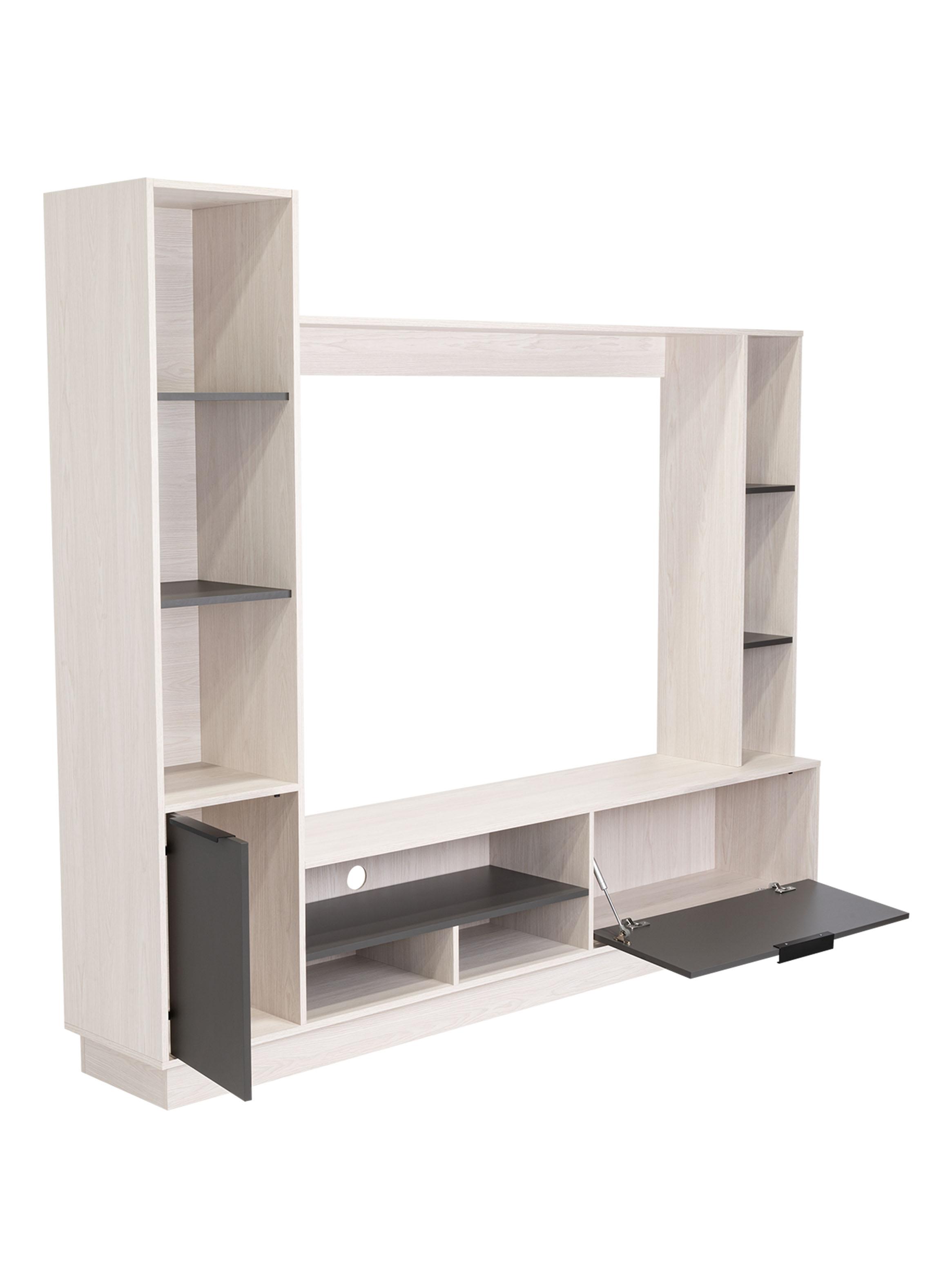 Estante Tv 60'' Marsella Niebla y Plomo 176.8X202X35-2