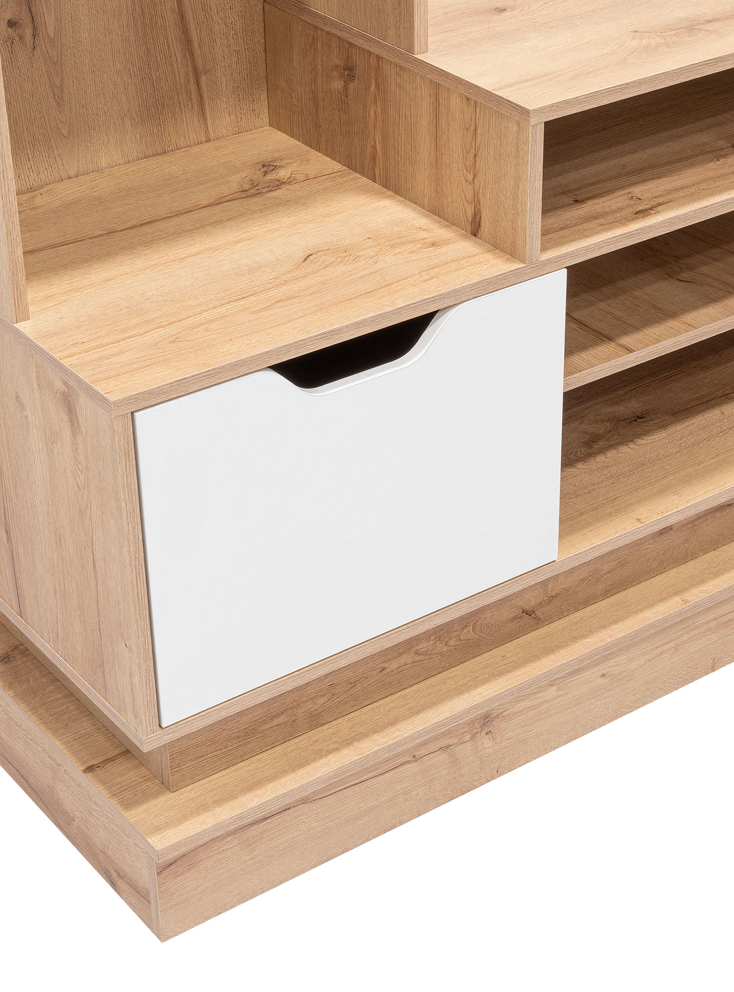 Estante Tv 55'' Blake 1 Puerta Duna y Blanco 181.4X177.7X43.1-3