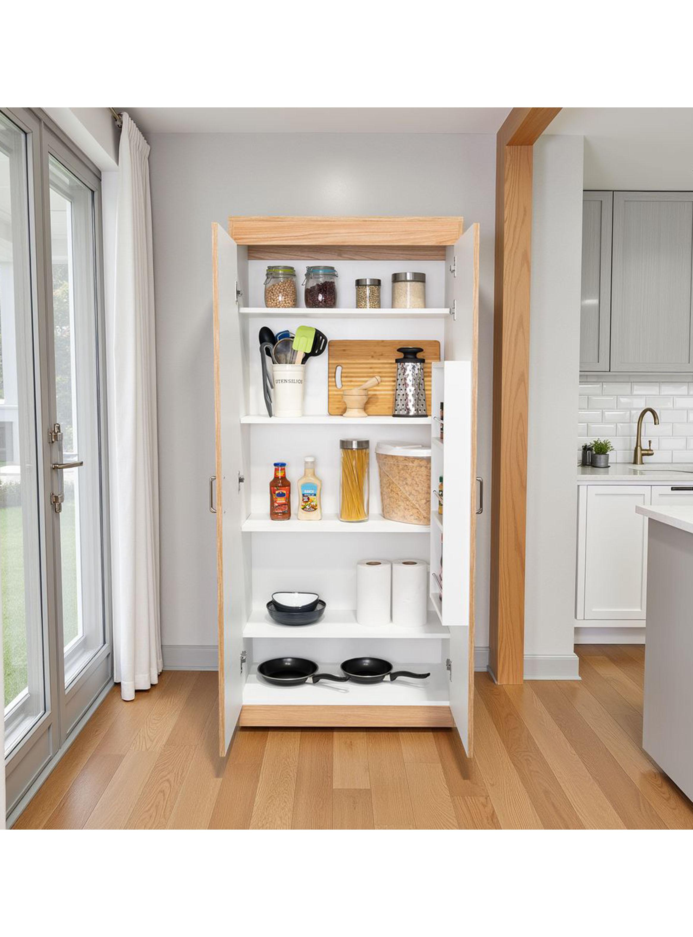 Despensa Varese 2 Puertas 160x70x36.3 cm Blanco Fresno Europeo-5